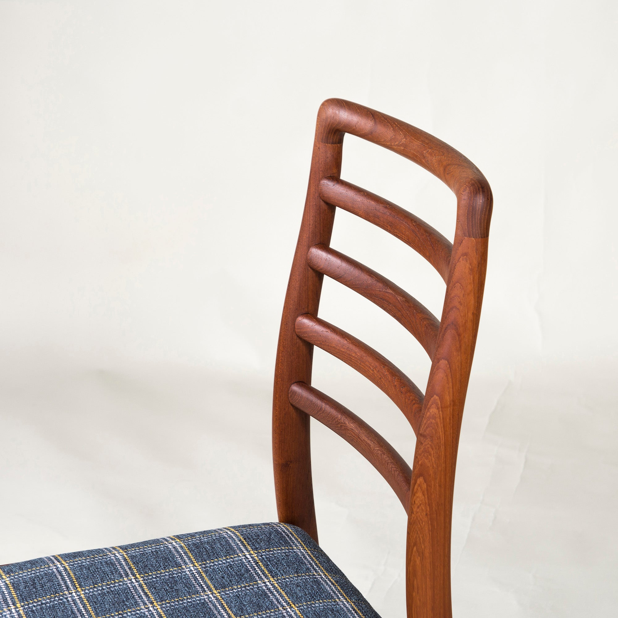 Dining Chair Japanese Vintage Teak Ladder Back Chair (1) Scandinavian Mid-Century High Back Seirin Seisakusho