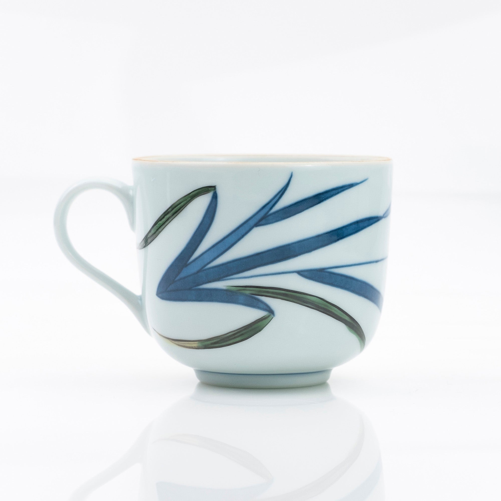 Gen'emon Kiln Dyed Nishiki Flower and Grass Pattern Cup and Saucer Arita Ware Old Imari Style (2)