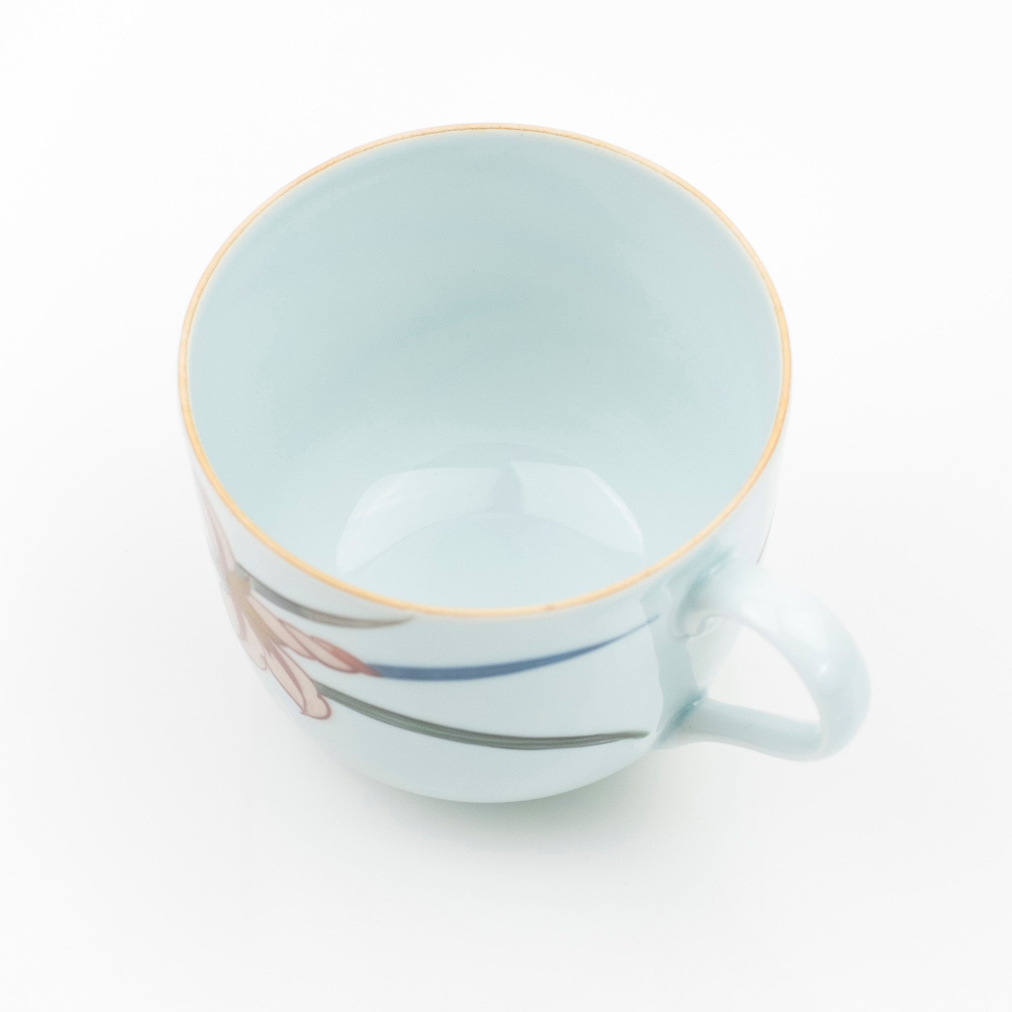 Gen'emon Kiln Dyed Nishiki Flower and Grass Pattern Cup and Saucer Arita Ware Old Imari Style (2)