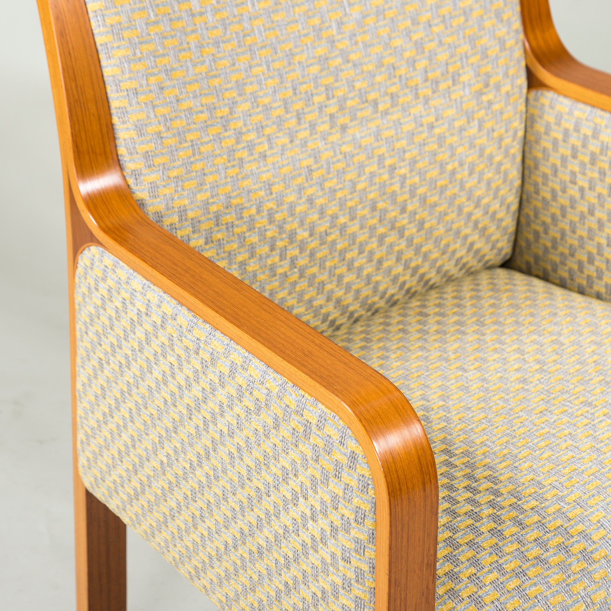 Tendo Mokko Lounge Chair Teak Wood (1) ◆Reupholstered ◆Plywood Japanese Modern Natural Vintage Dining