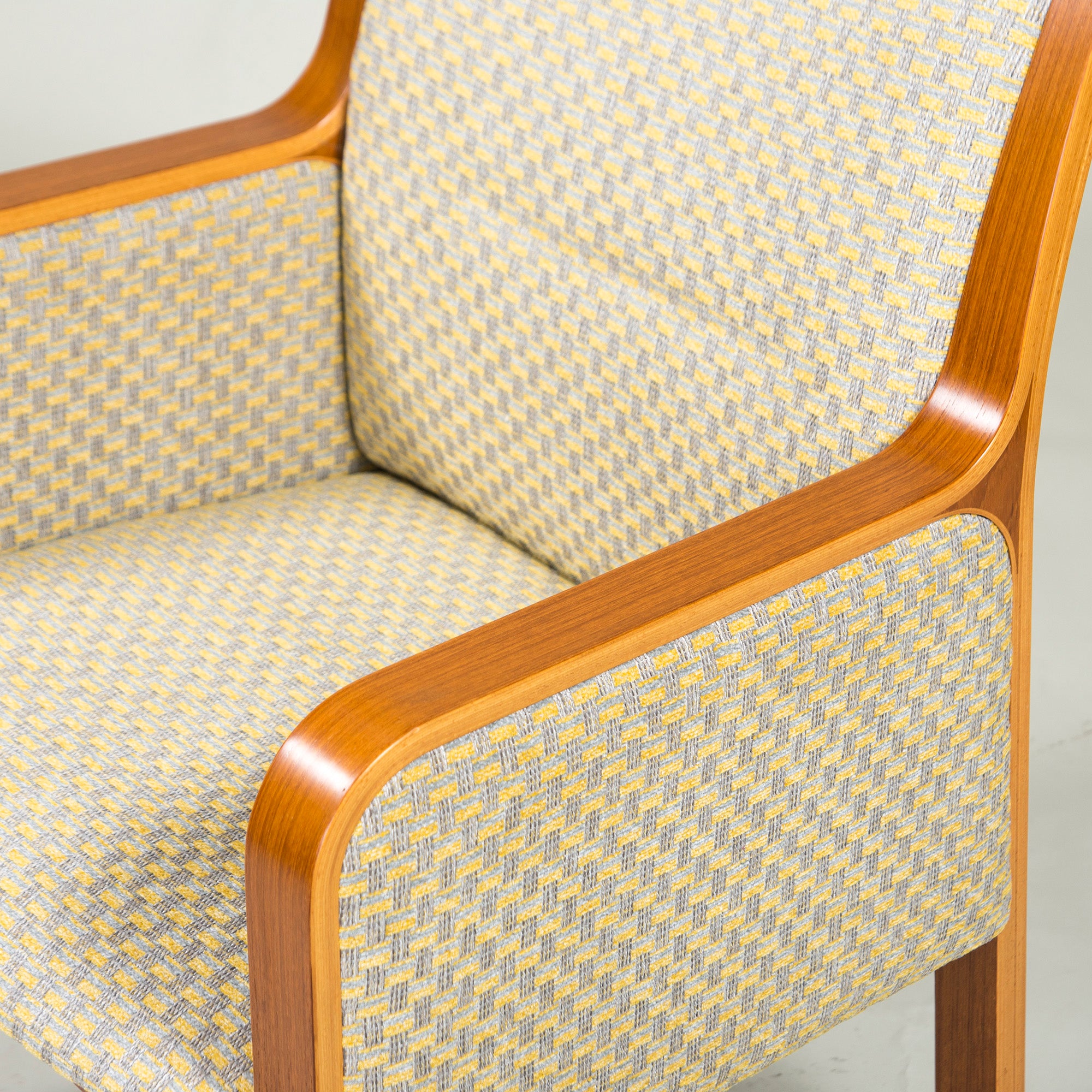 Tendo Mokko Lounge Chair Teak Wood (1) ◆Reupholstered ◆Plywood Japanese Modern Natural Vintage Dining