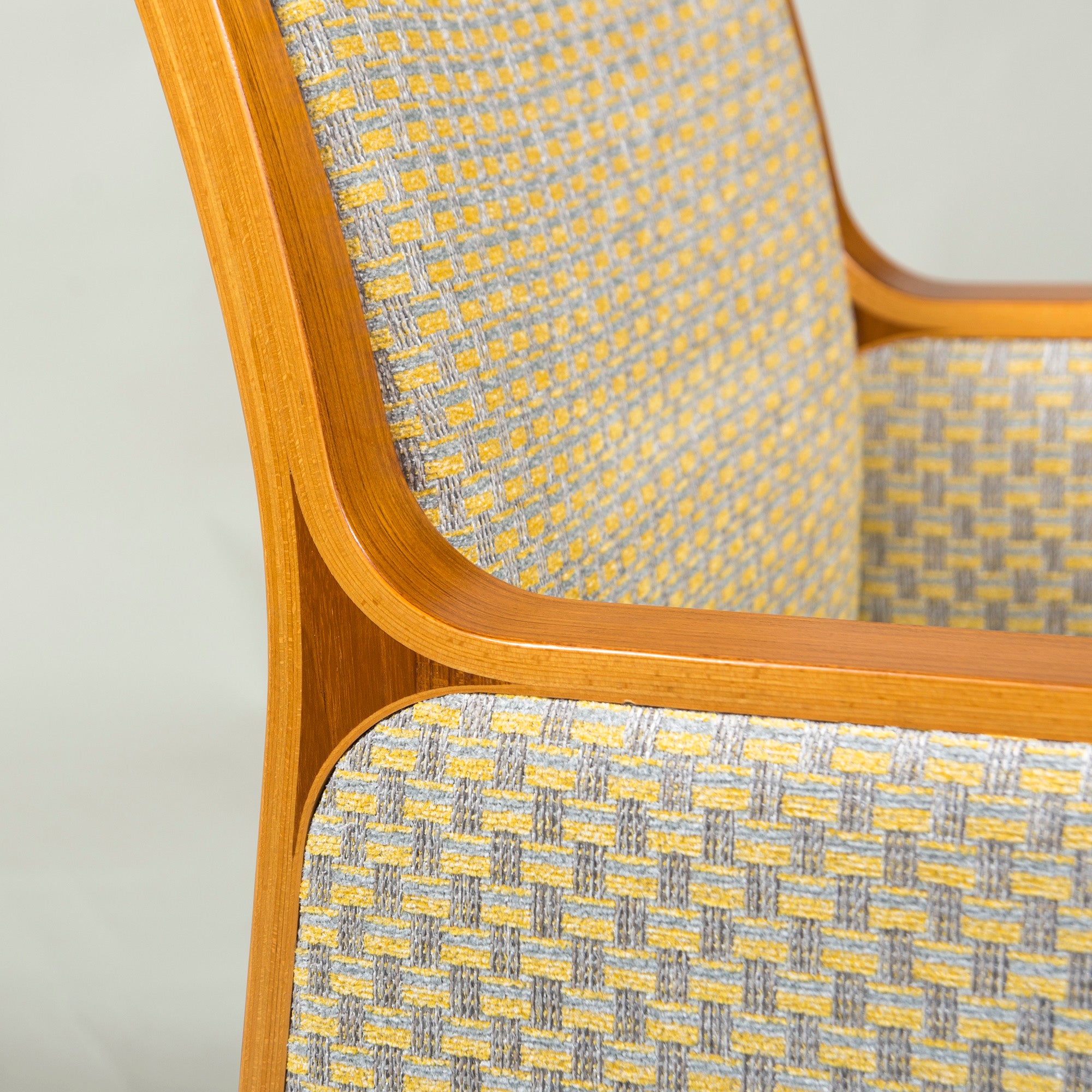 Tendo Mokko Lounge Chair Teak Wood (1) ◆Reupholstered ◆Plywood Japanese Modern Natural Vintage Dining