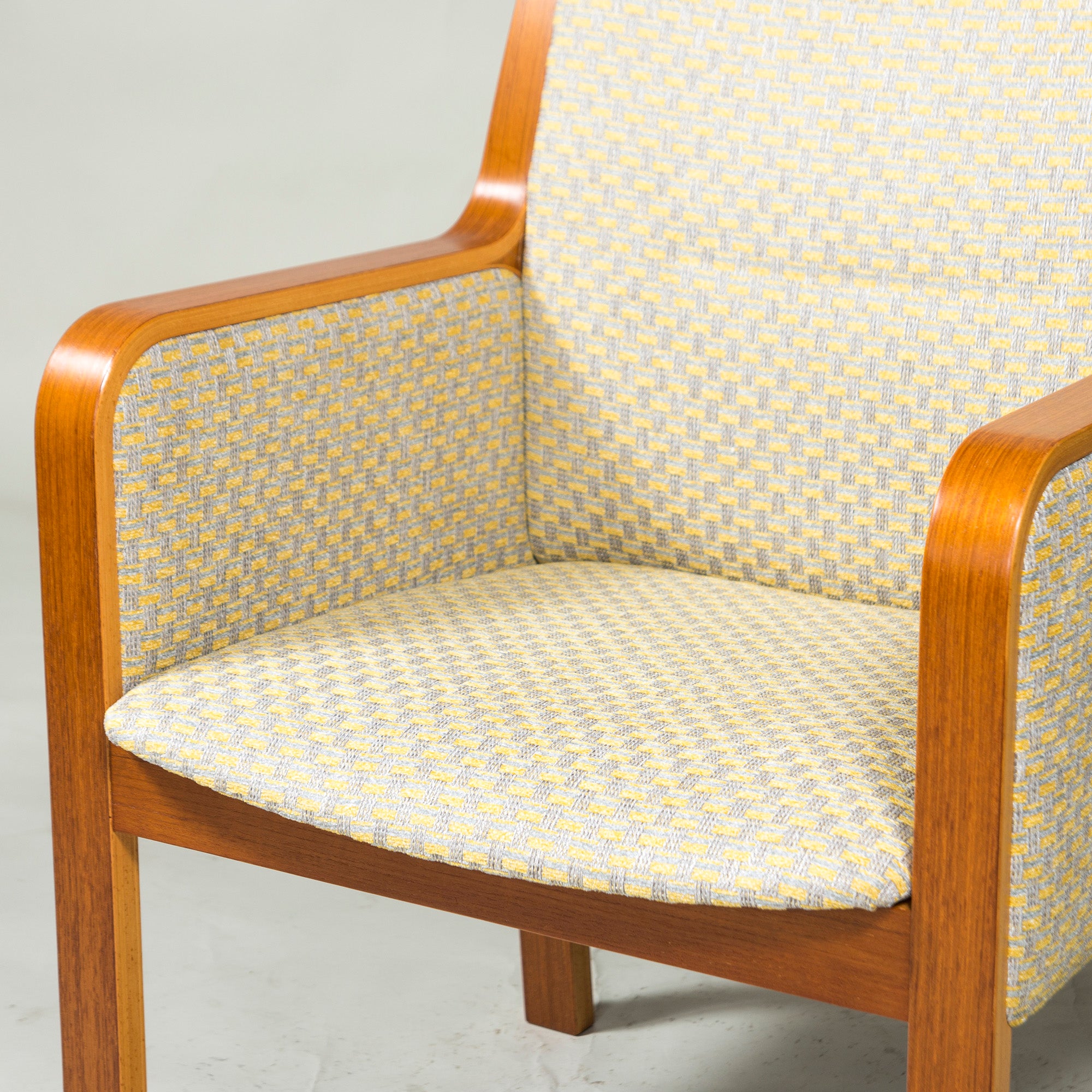 Tendo Mokko Lounge Chair Teak Wood (1) ◆Reupholstered ◆Plywood Japanese Modern Natural Vintage Dining