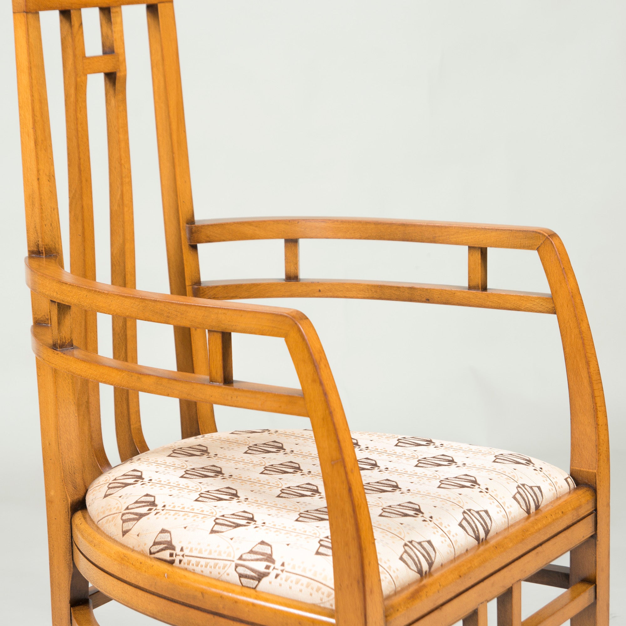 Italian Dining Chair Medea Armchair Art Nouveau Style Inlaid Classic Elegant Antique Style