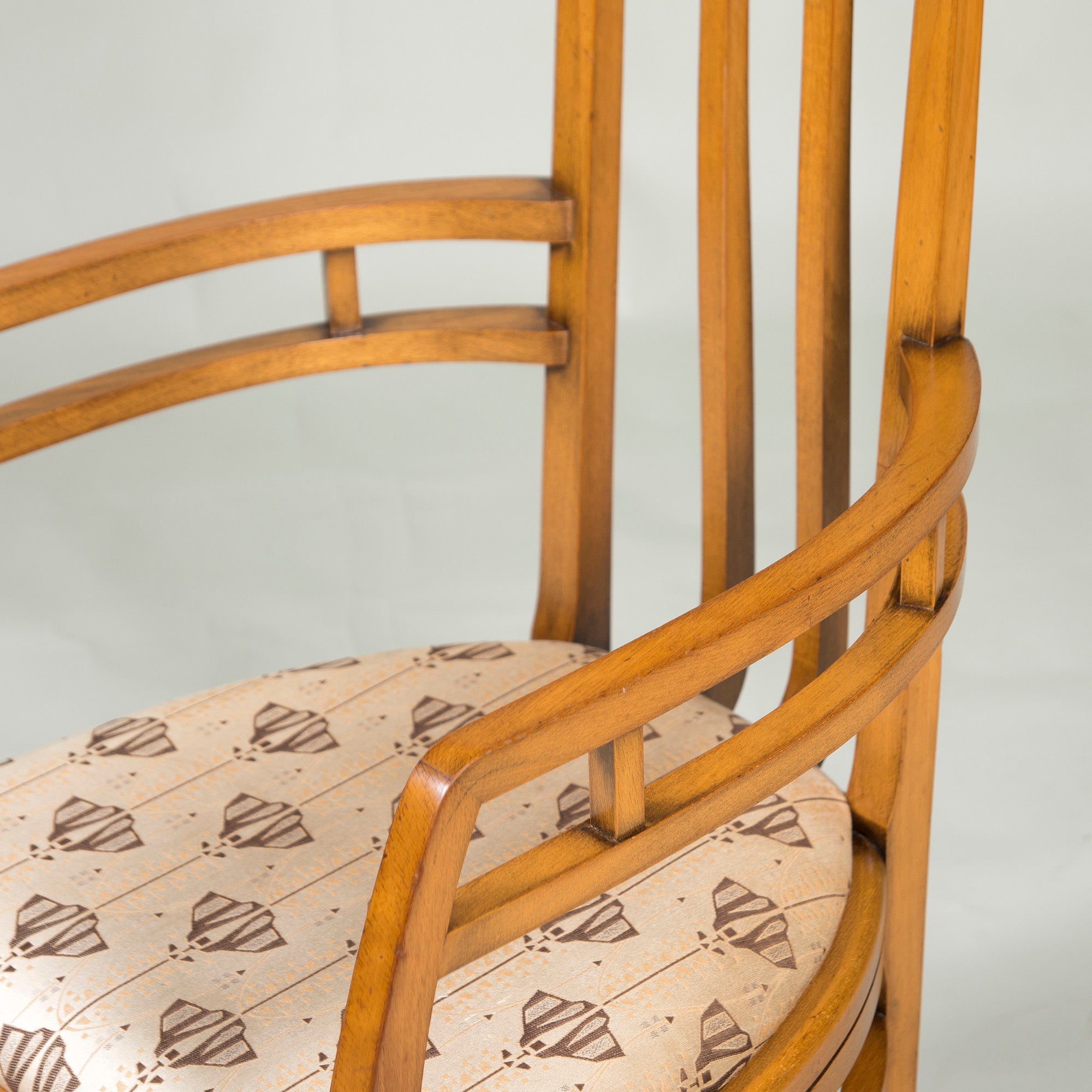 Italian Dining Chair Medea Armchair Art Nouveau Style Inlaid Classic Elegant Antique Style