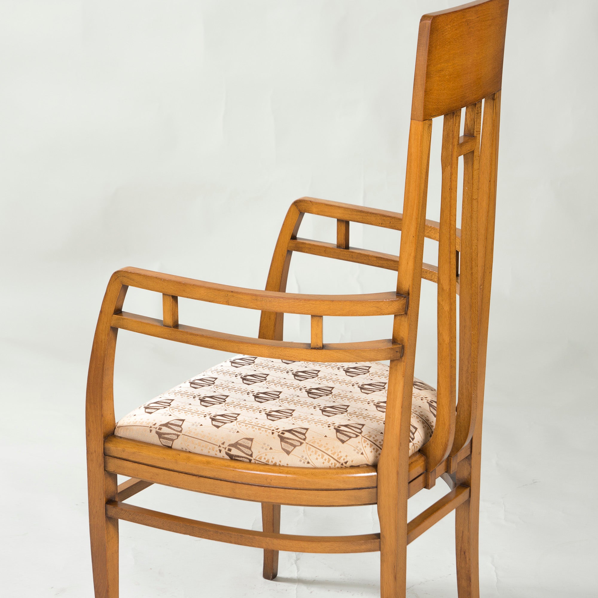 Italian Dining Chair Medea Armchair Art Nouveau Style Inlaid Classic Elegant Antique Style