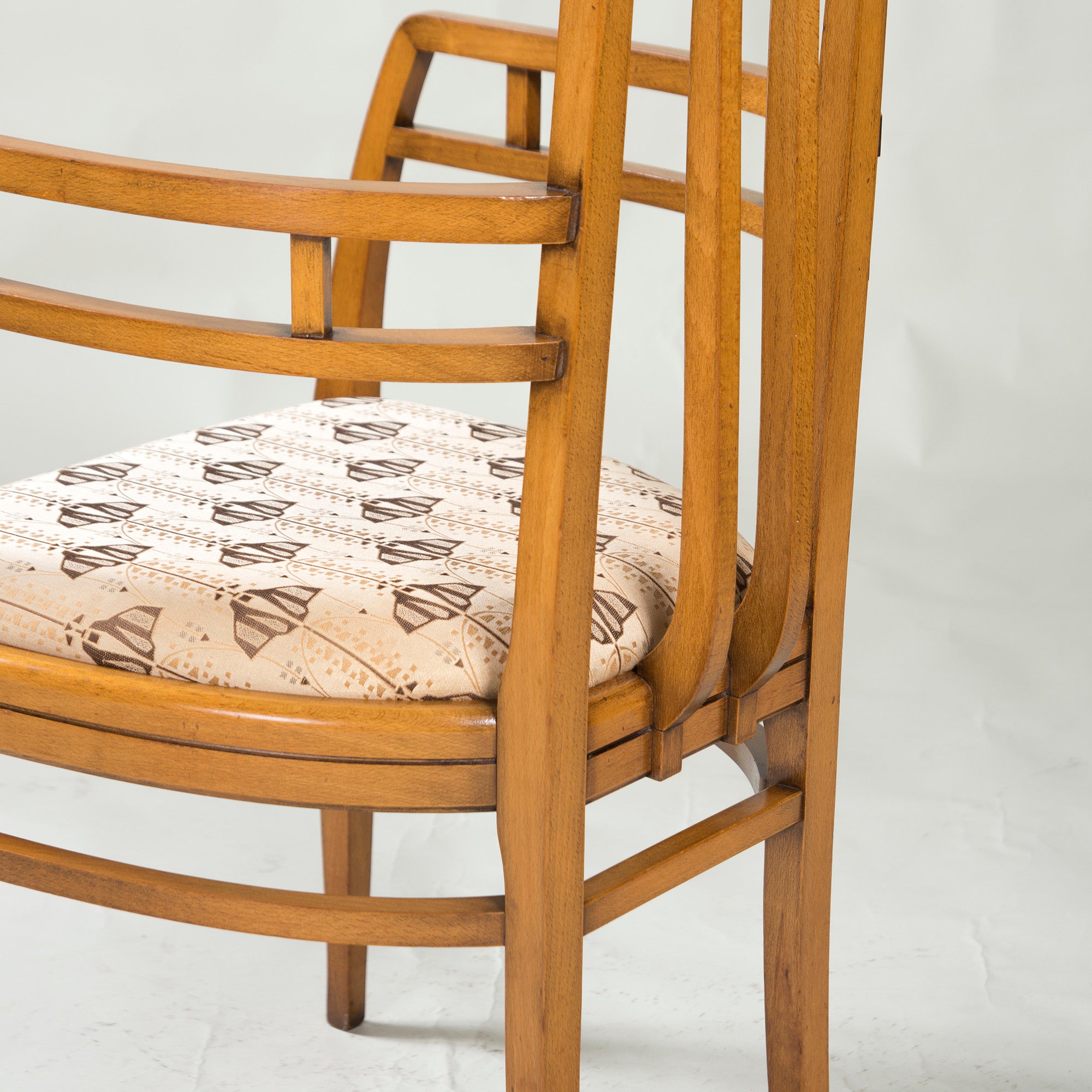 Italian Dining Chair Medea Armchair Art Nouveau Style Inlaid Classic Elegant Antique Style