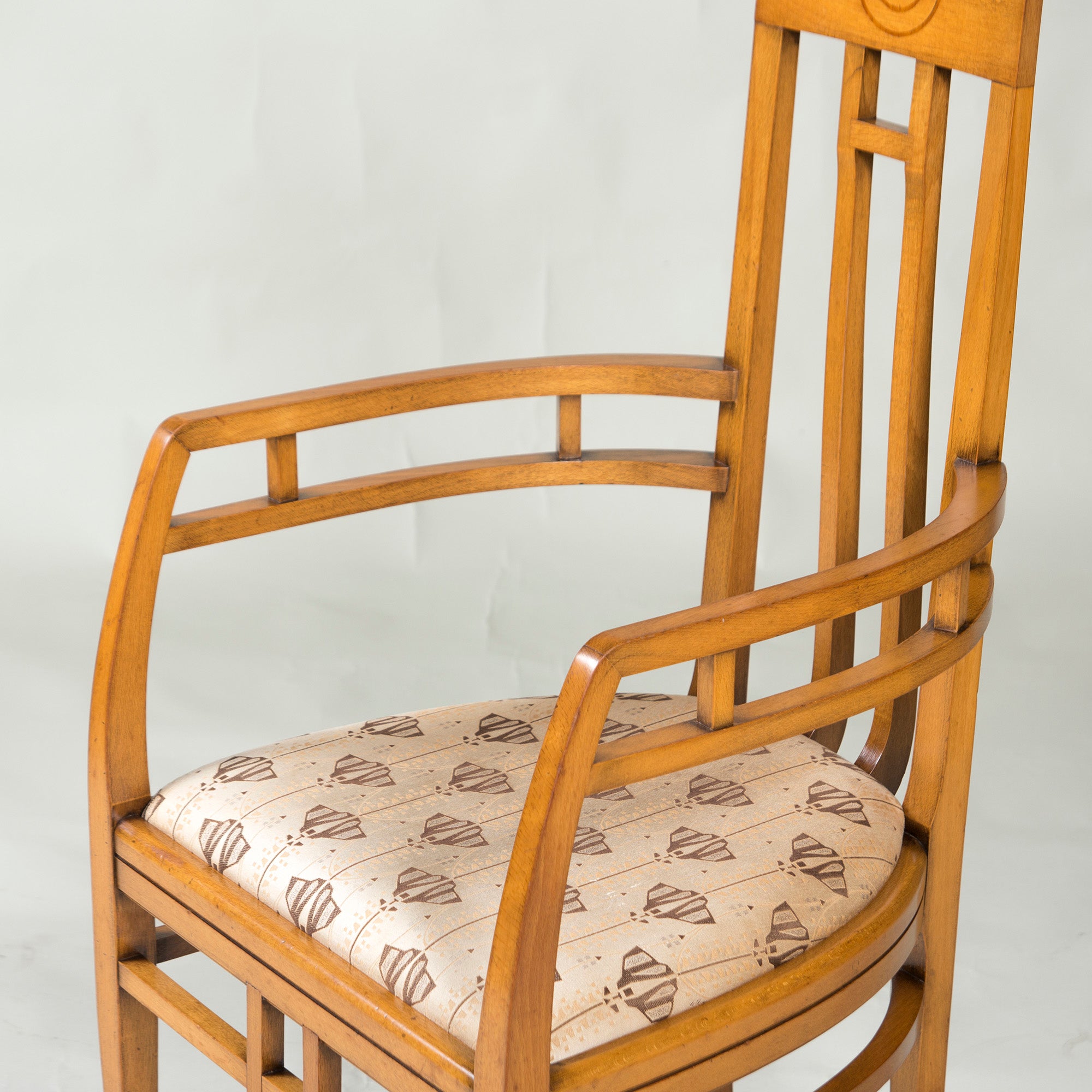 Italian Dining Chair Medea Armchair Art Nouveau Style Inlaid Classic Elegant Antique Style