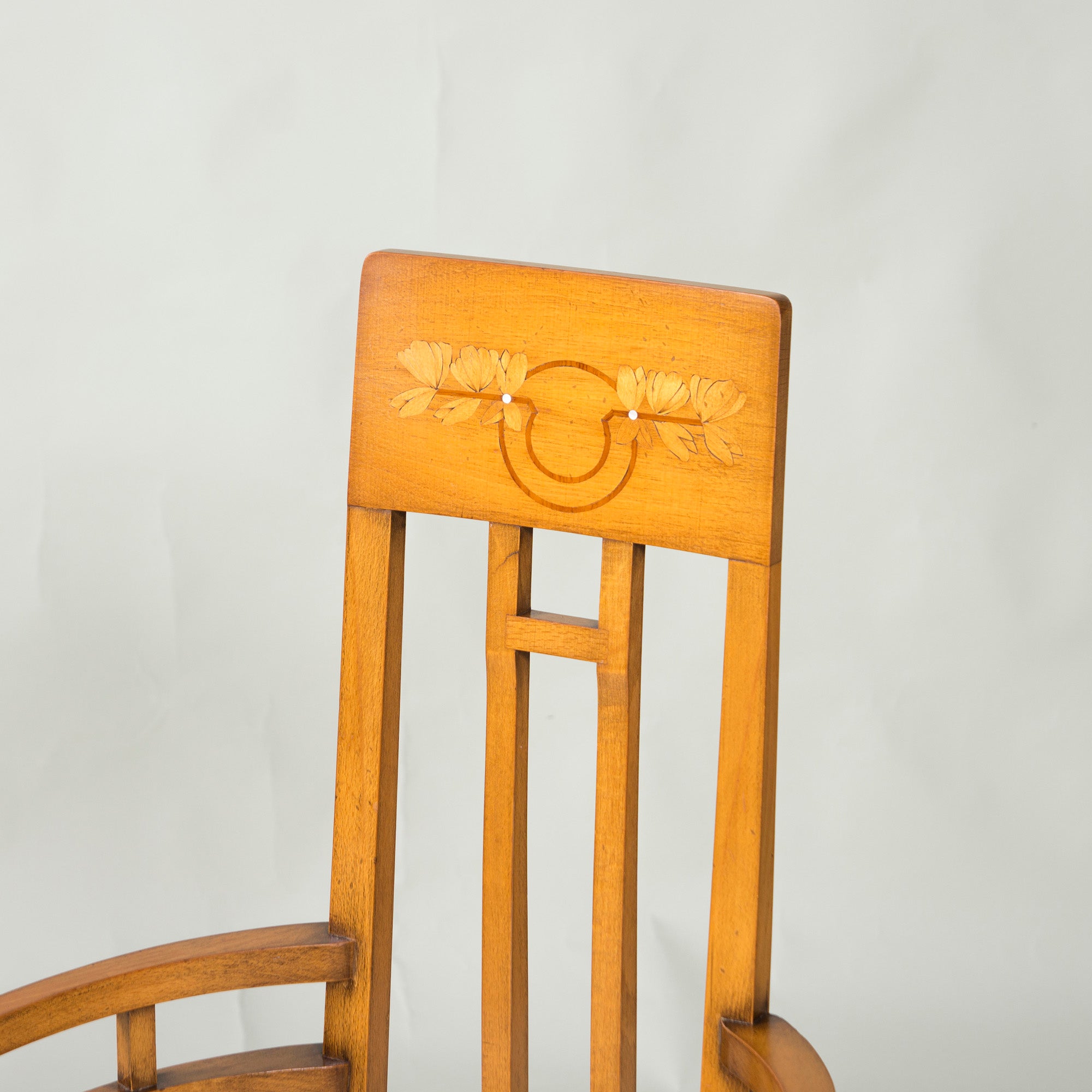 Italian Dining Chair Medea Armchair Art Nouveau Style Inlaid Classic Elegant Antique Style