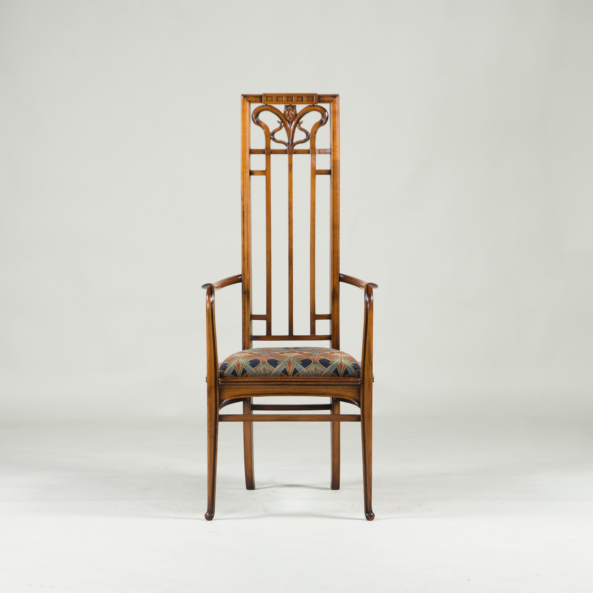 Italian Dining Chair Medea High Back Armchair Art Nouveau Style (1) Classic Antique