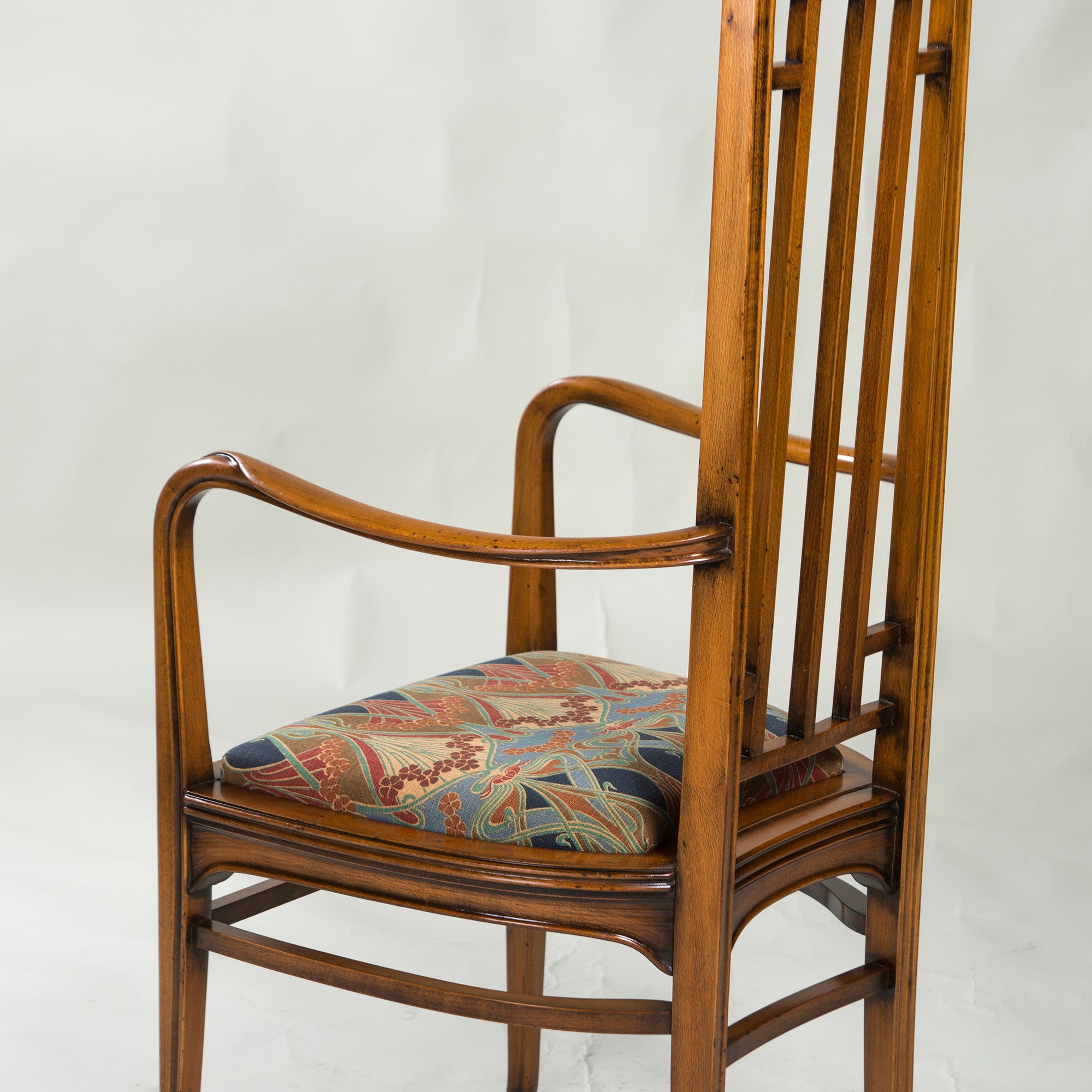 Italian Dining Chair Medea High Back Armchair Art Nouveau Style (1) Classic Antique
