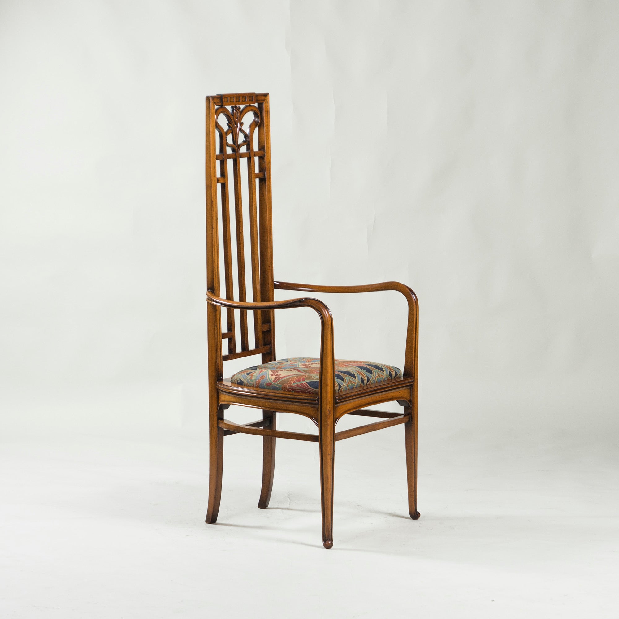 Italian Dining Chair Medea High Back Armchair Art Nouveau Style (1) Classic Antique