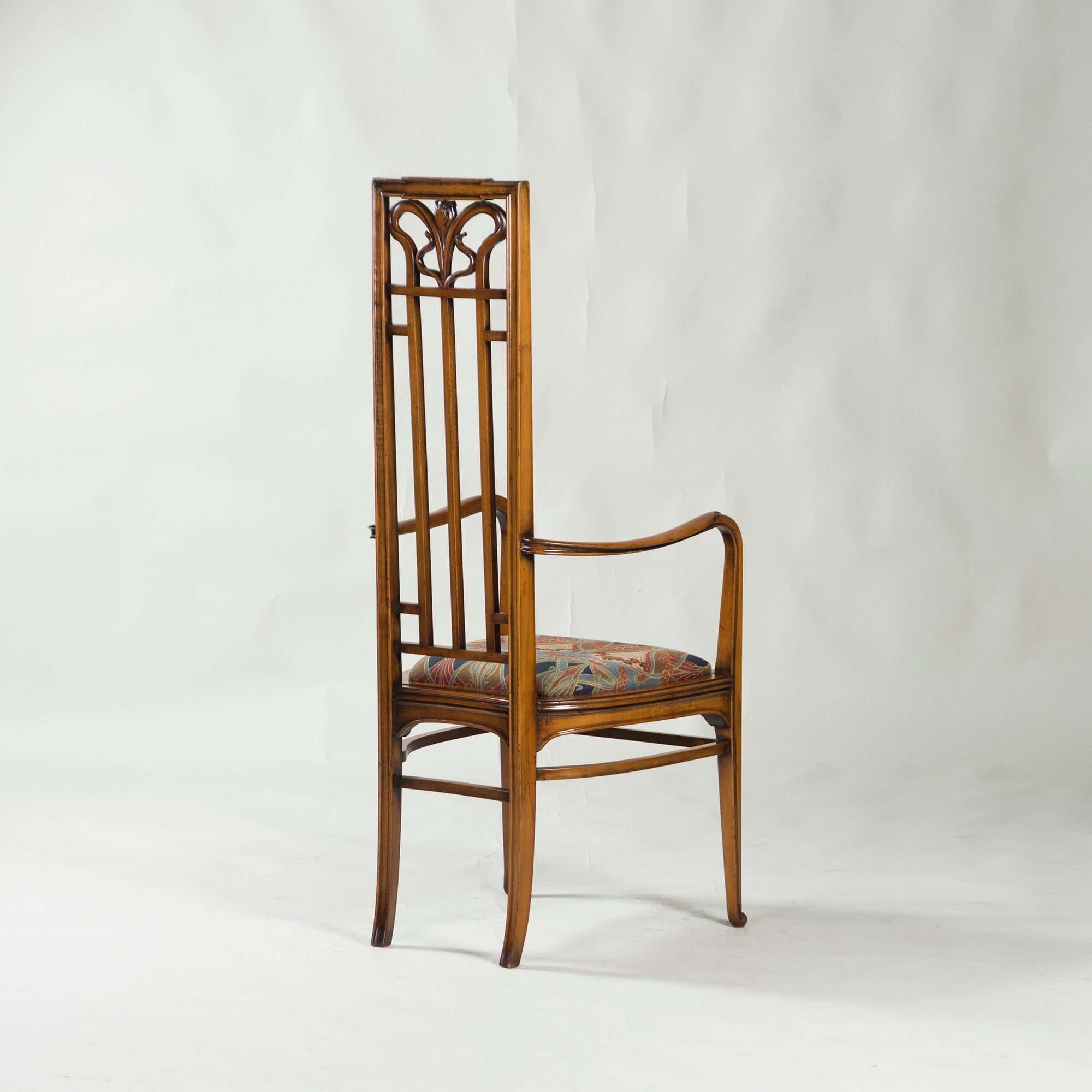 Italian Dining Chair Medea High Back Armchair Art Nouveau Style (1) Classic Antique