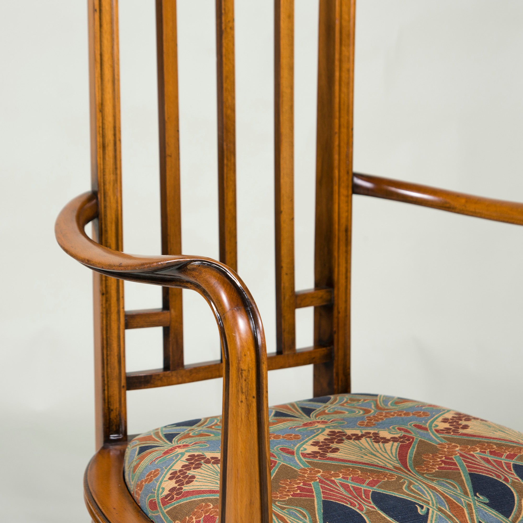 Italian Dining Chair Medea High Back Armchair Art Nouveau Style (1) Classic Antique