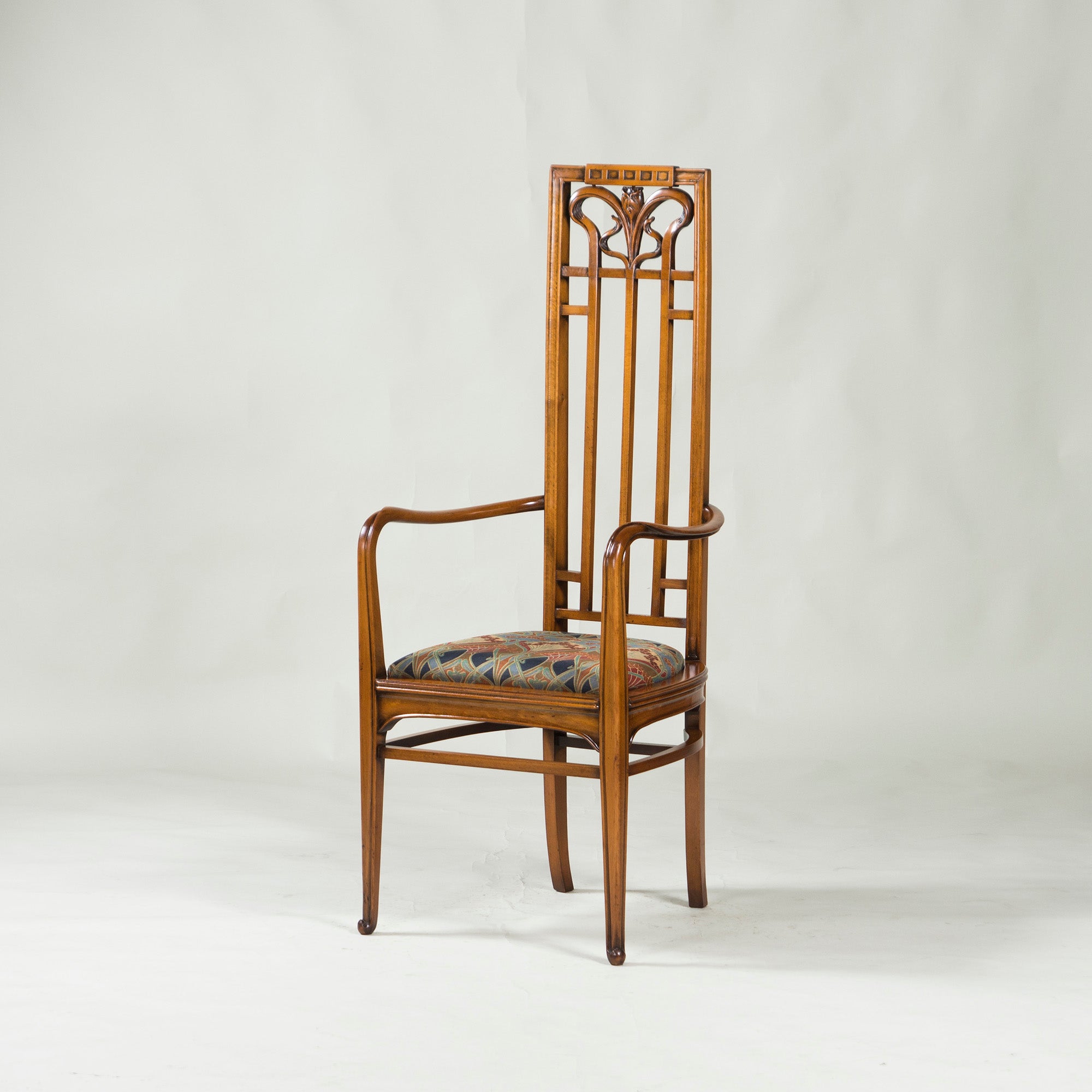 Italian Dining Chair Medea High Back Armchair Art Nouveau Style (2) Classic Antique