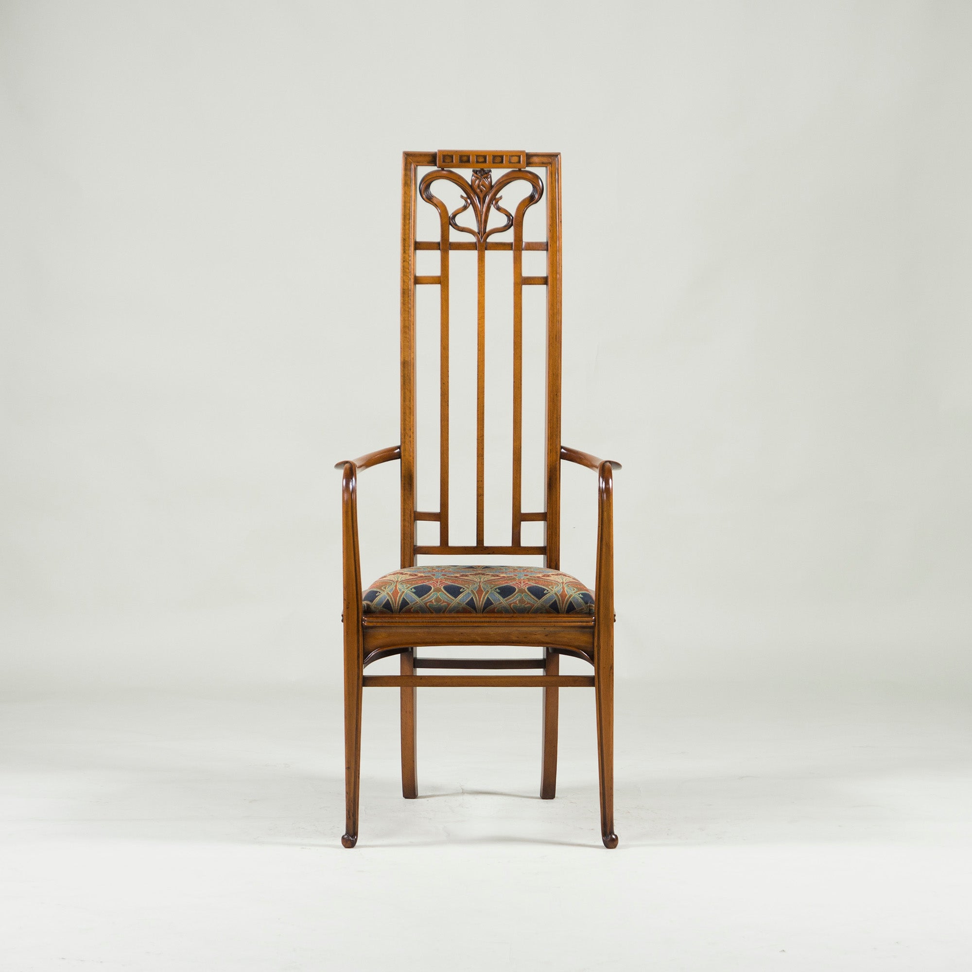 Italian Dining Chair Medea High Back Armchair Art Nouveau Style (2) Classic Antique