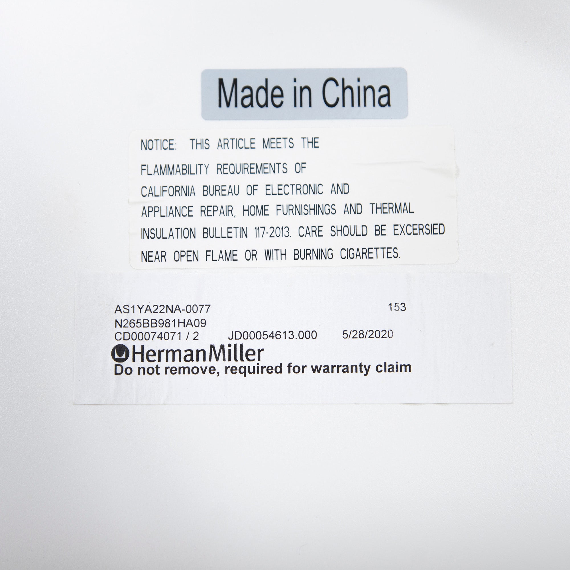◆Beautiful product◆Herman Miller/Herman Miller Sail Chair Armless White x Gray Desk chair OA chair Height adjustable Reclining