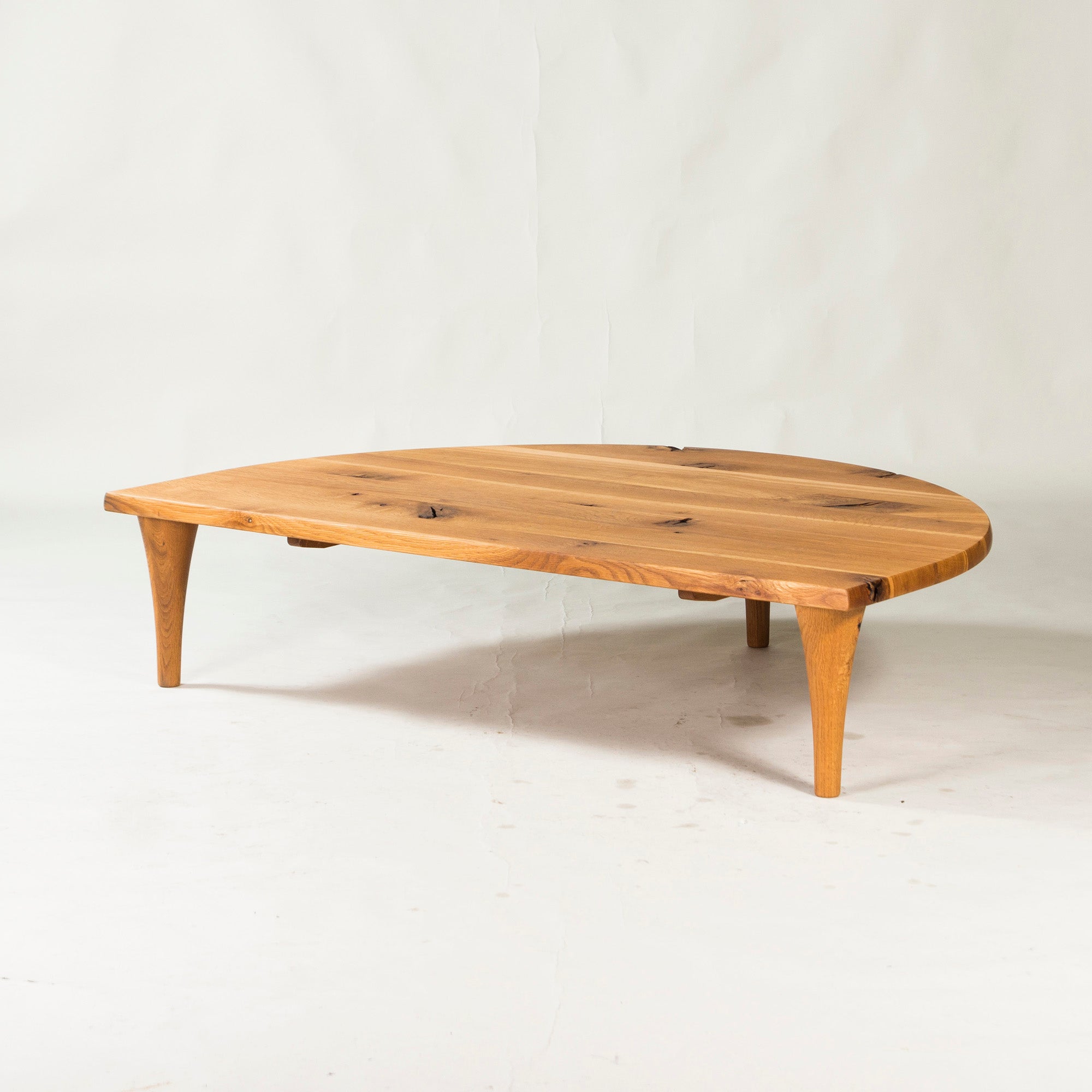 ◆Fully maintained◆Beautiful product◆Hida Sangyo Mori no Kotoba Semicircular Living Table W150 Solid Oak Woodpecker Toshimitsu Sasaki Japanese Modern