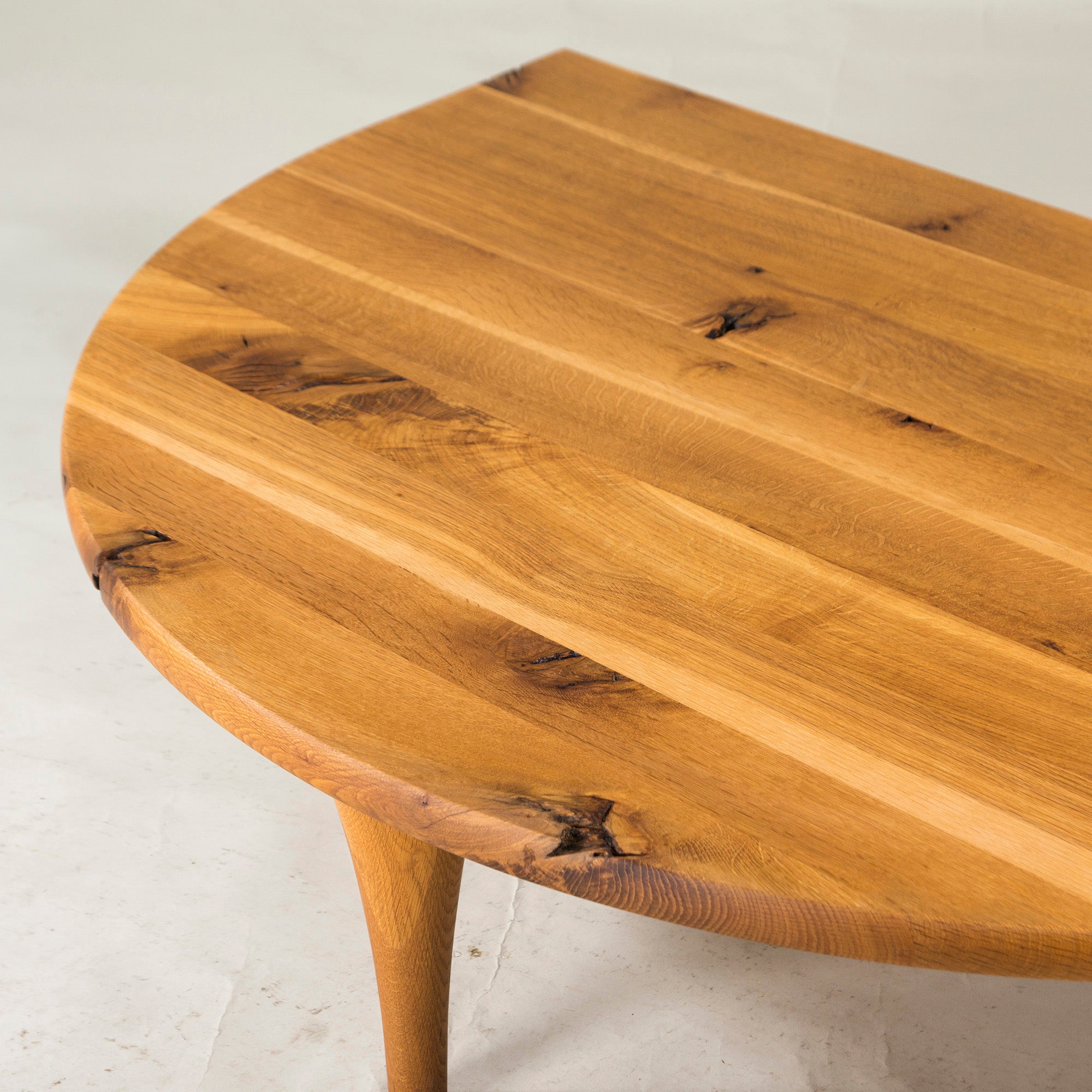 ◆Fully maintained◆Beautiful product◆Hida Sangyo Mori no Kotoba Semicircular Living Table W150 Solid Oak Woodpecker Toshimitsu Sasaki Japanese Modern