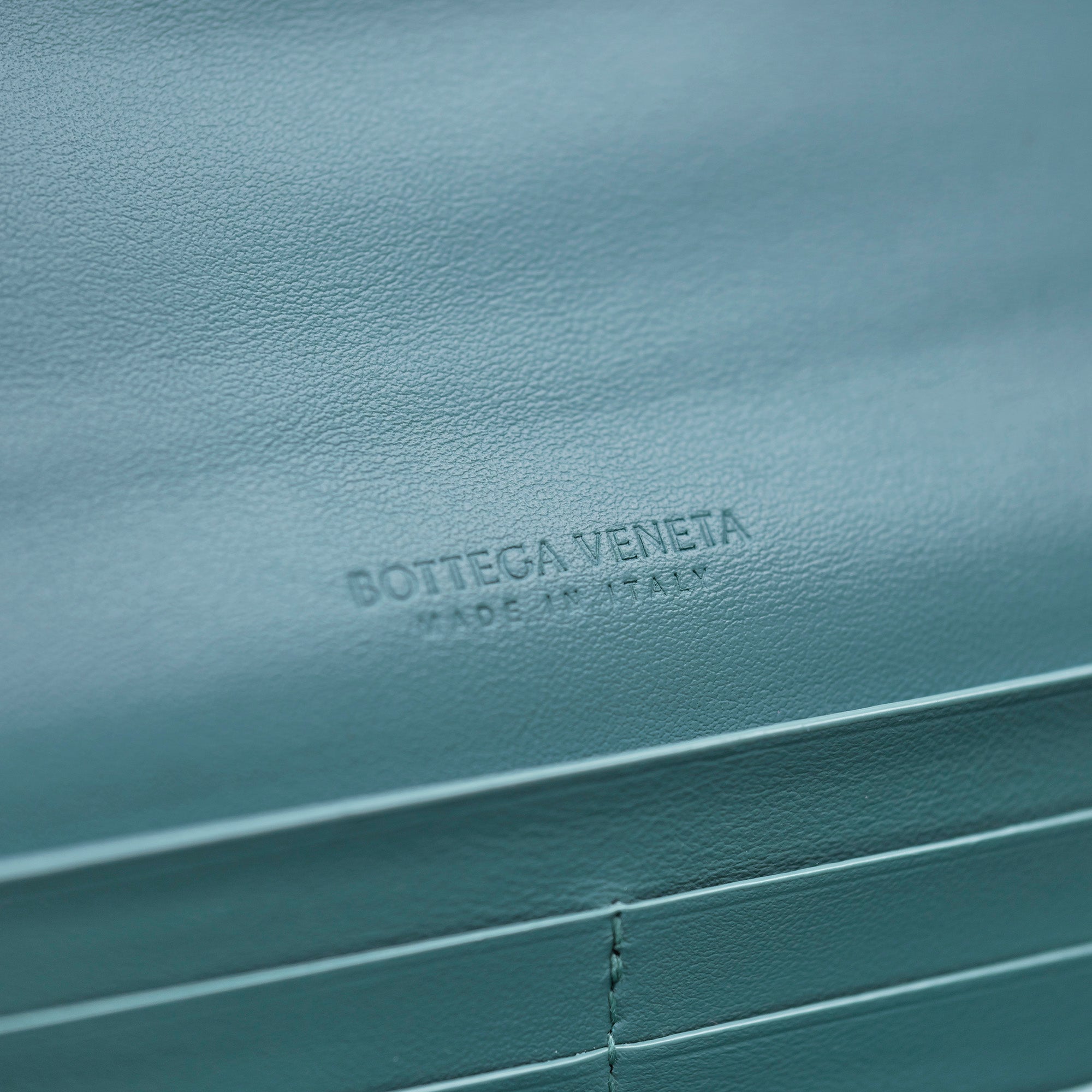 ボッテガ ヴェネタ BOTTEGA VENETA 長財布 コンチネンタルウォレット ゴートスキン ストーム ターコイズブルー