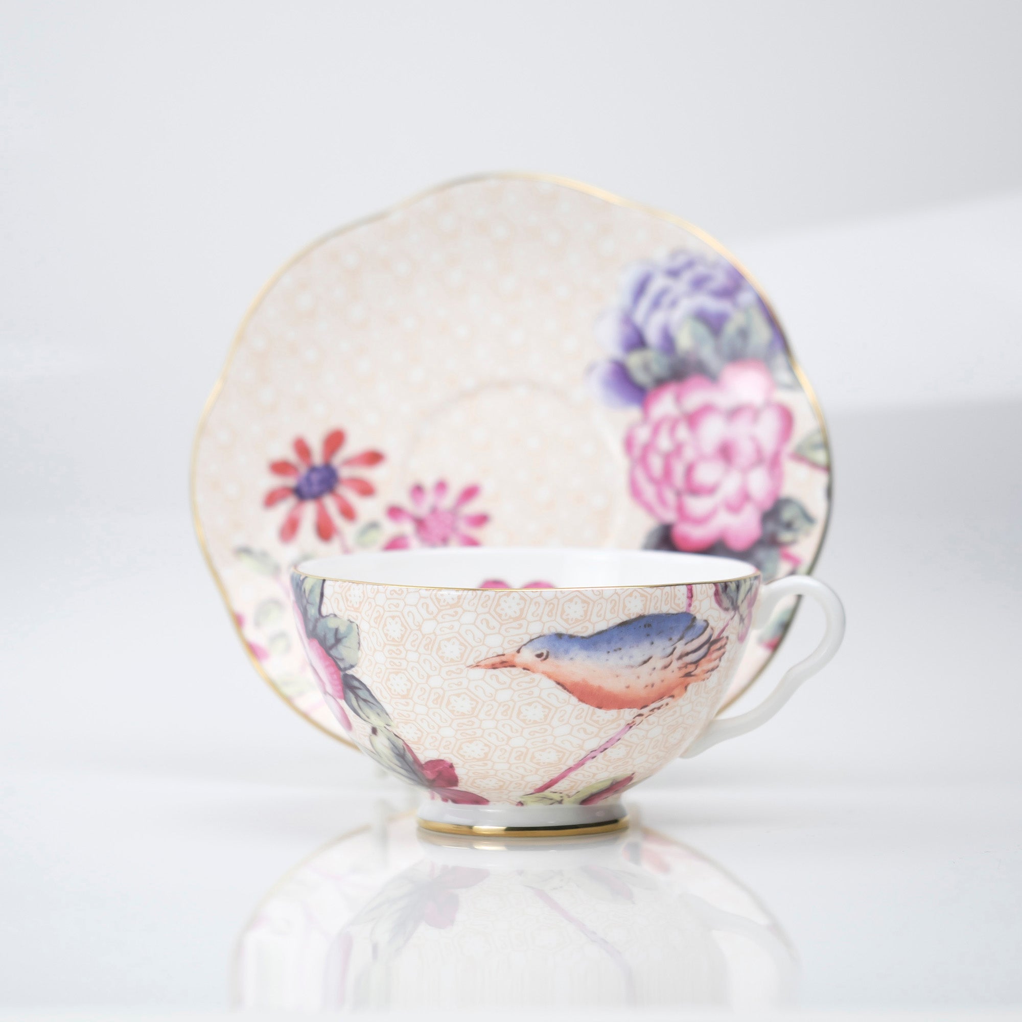 ウェッジウッド ハーレクインコレクション カッコー カップ&ソーサー ピーチ (1)