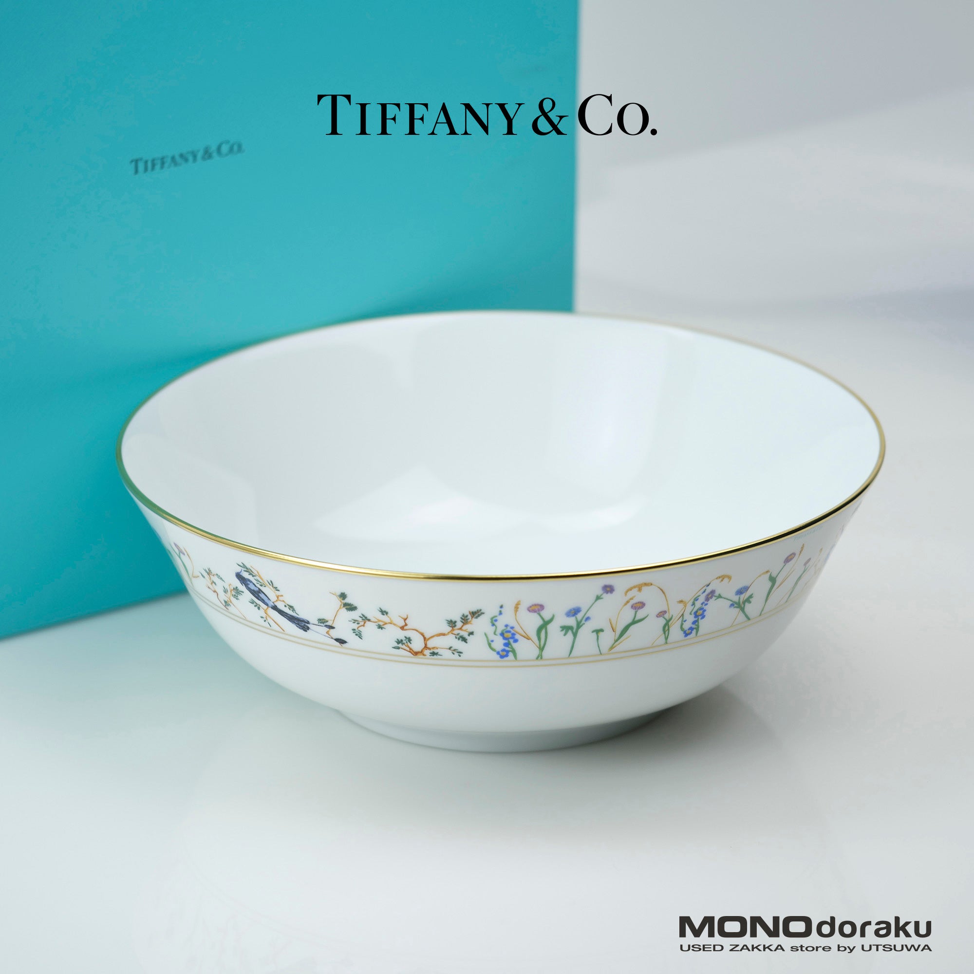 Tiffany & Co. AUDUBON serving bowl, large, Limoges porcelain, in good condition