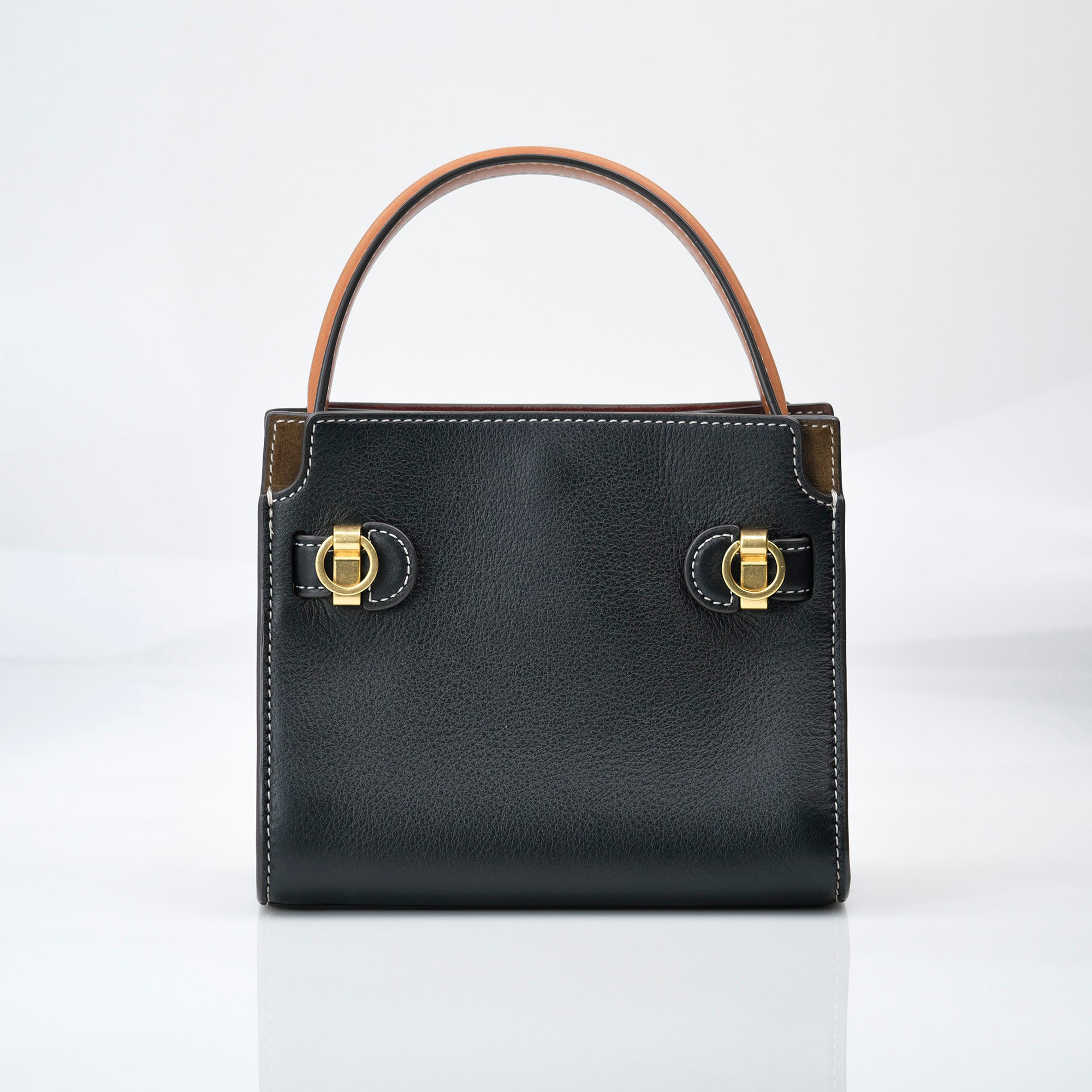 トリーバーチ プチダブルバッグ リー ラジウィル TORY BURCH PETITE DOUBLE BAG LEE RADZIWILL カーフレザー スエード ブラック 美品