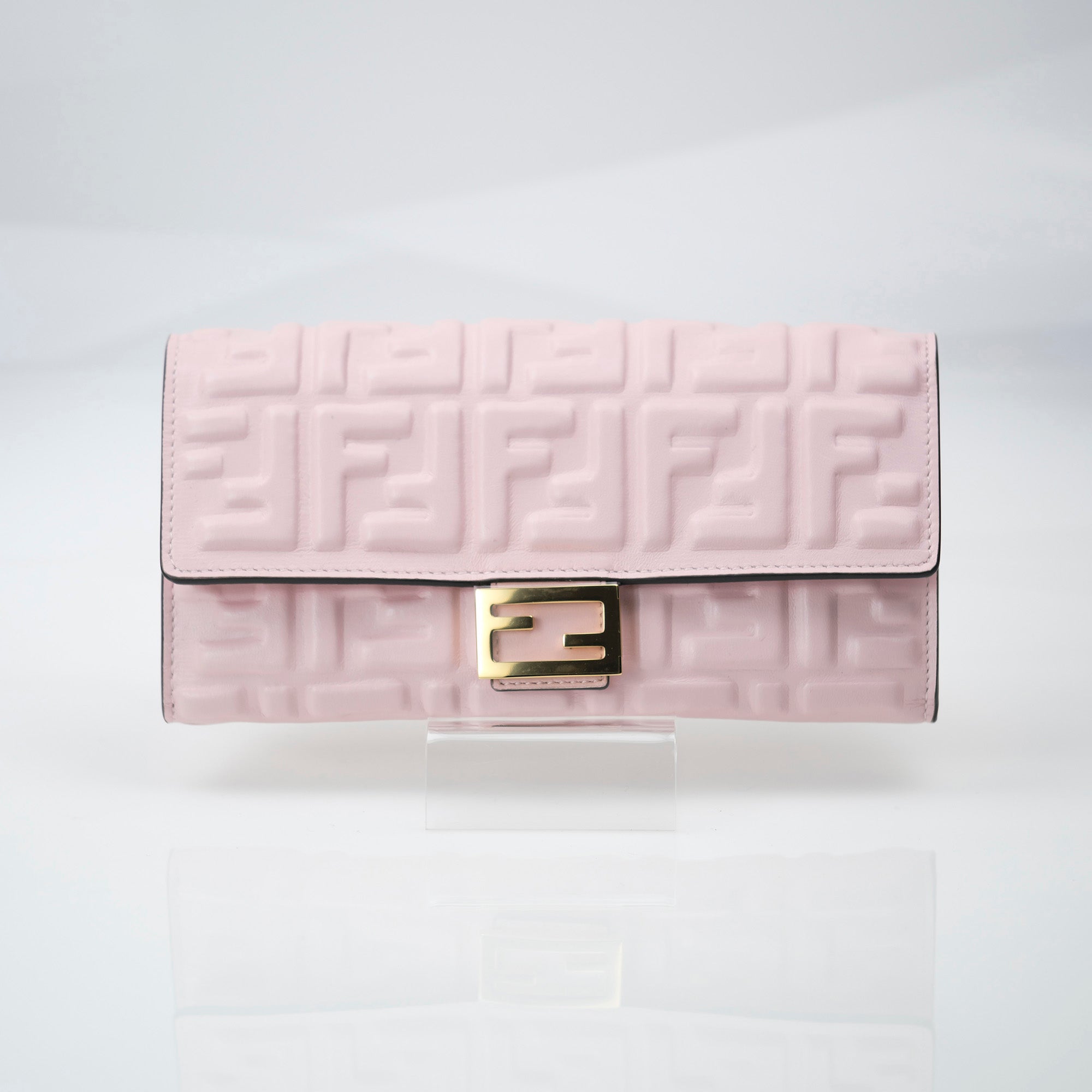 FENDI Long Wallet Continental Wallet FendiGraphie Pink FF Nappa Leather 8M0251 Good Condition