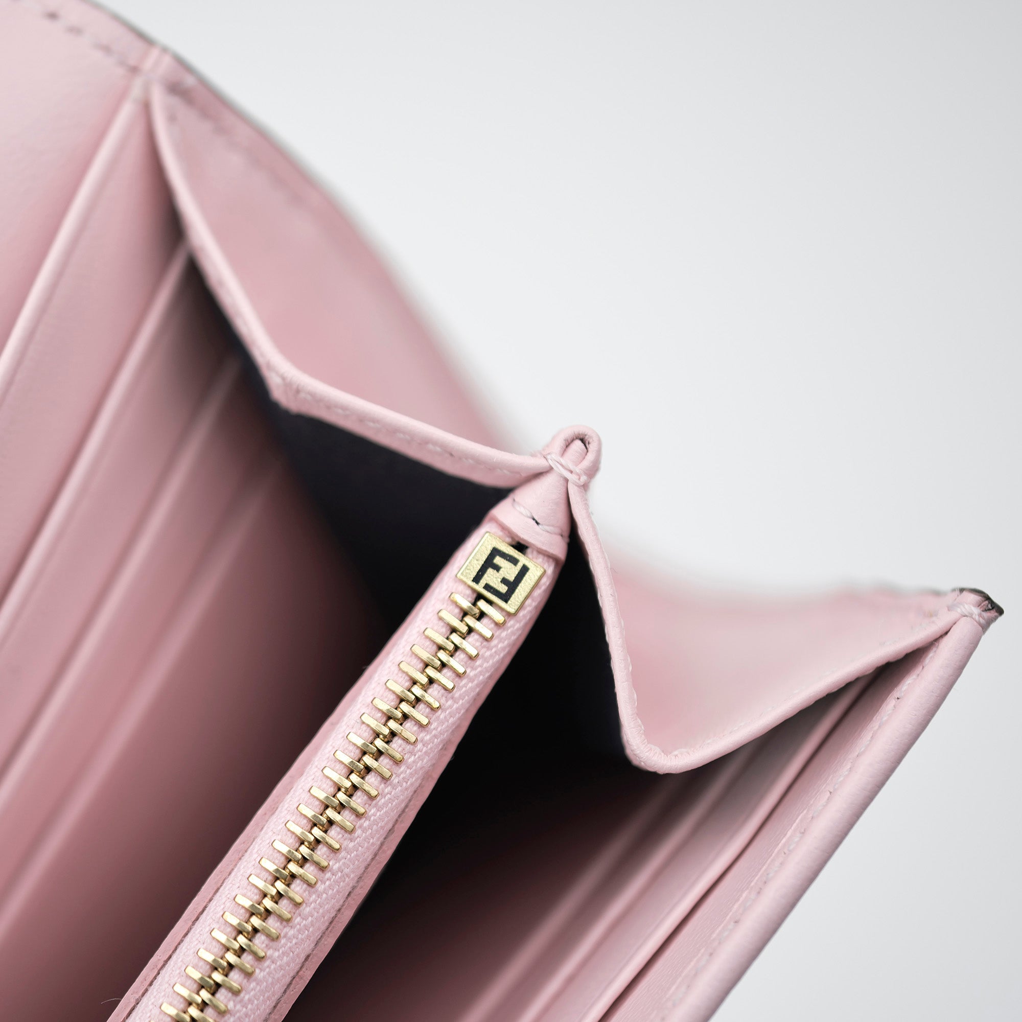 FENDI Long Wallet Continental Wallet FendiGraphie Pink FF Nappa Leather 8M0251 Good Condition