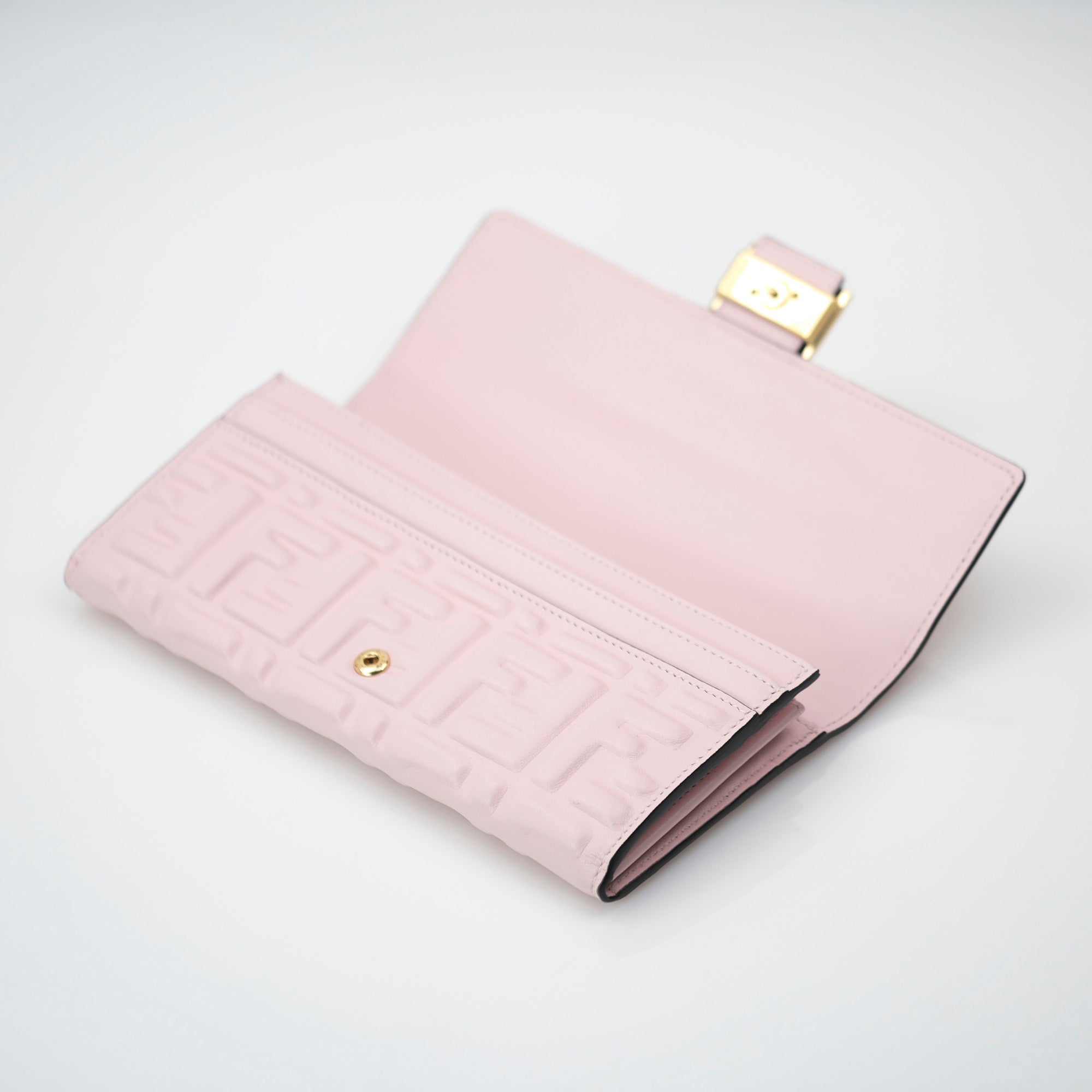 FENDI Long Wallet Continental Wallet FendiGraphie Pink FF Nappa Leather 8M0251 Good Condition