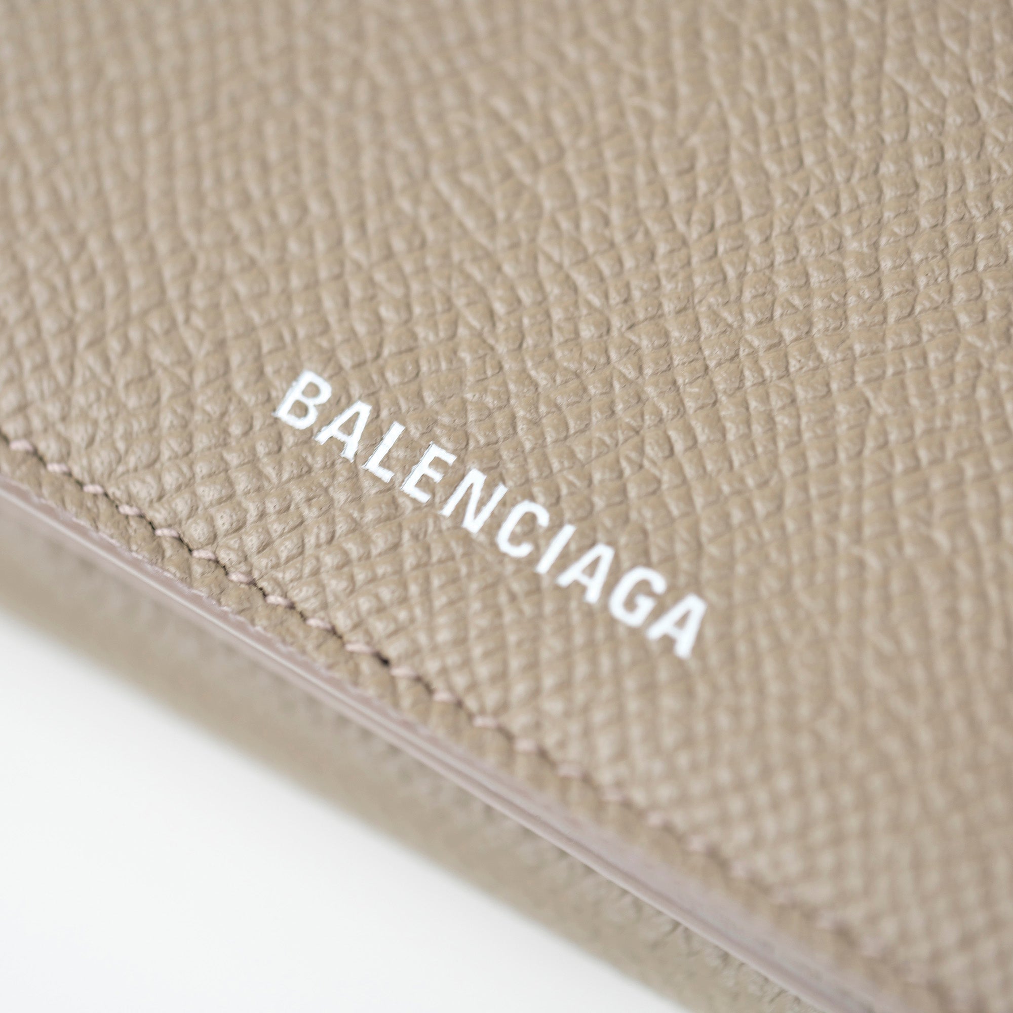 バレンシアガ ヴィル BALENCIAGA VILLE ミニウォレット 三つ折り財布 カーフスキン ベージュ