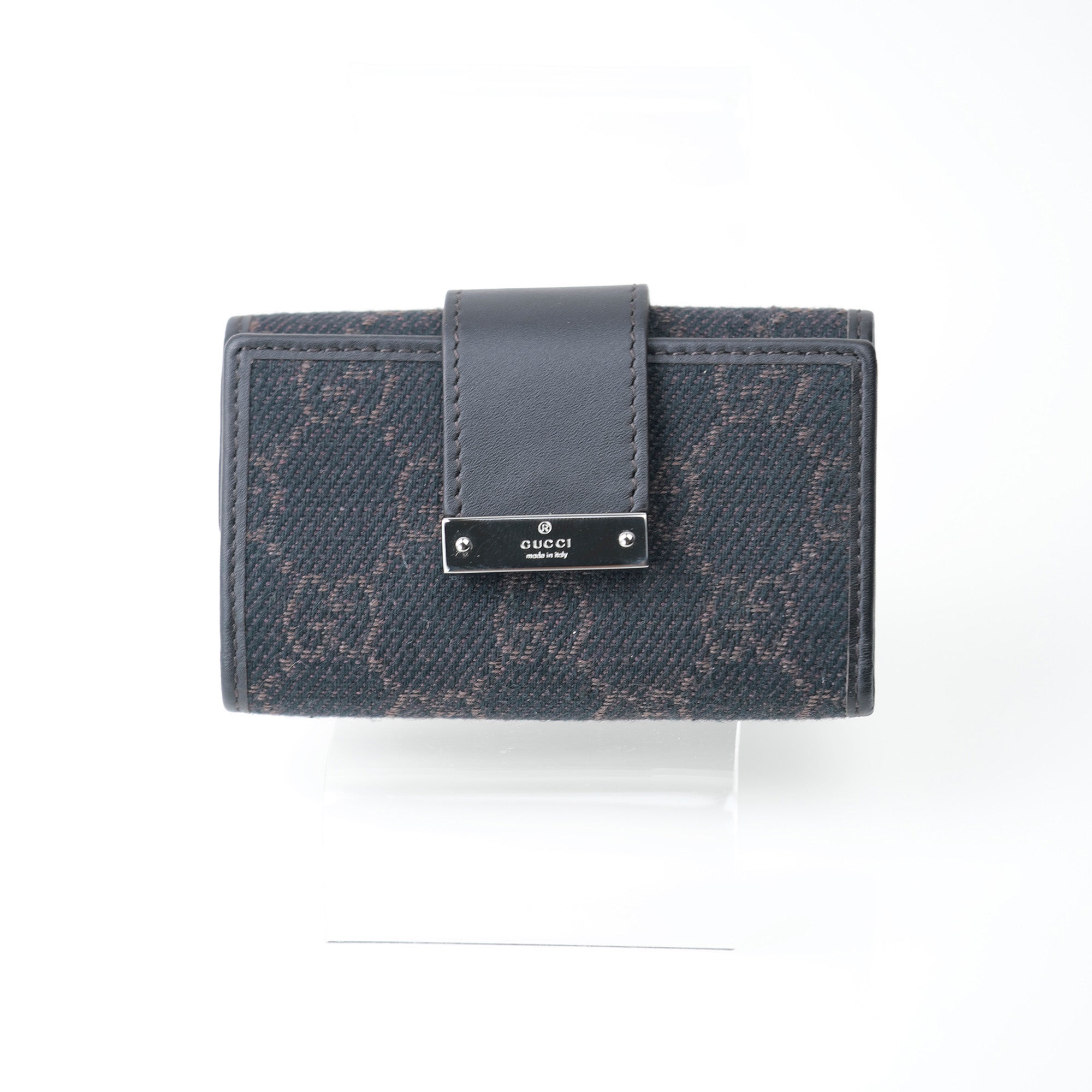 GUCCI GG Canvas Leather 6-Key Case 74212 0416 Black Brown