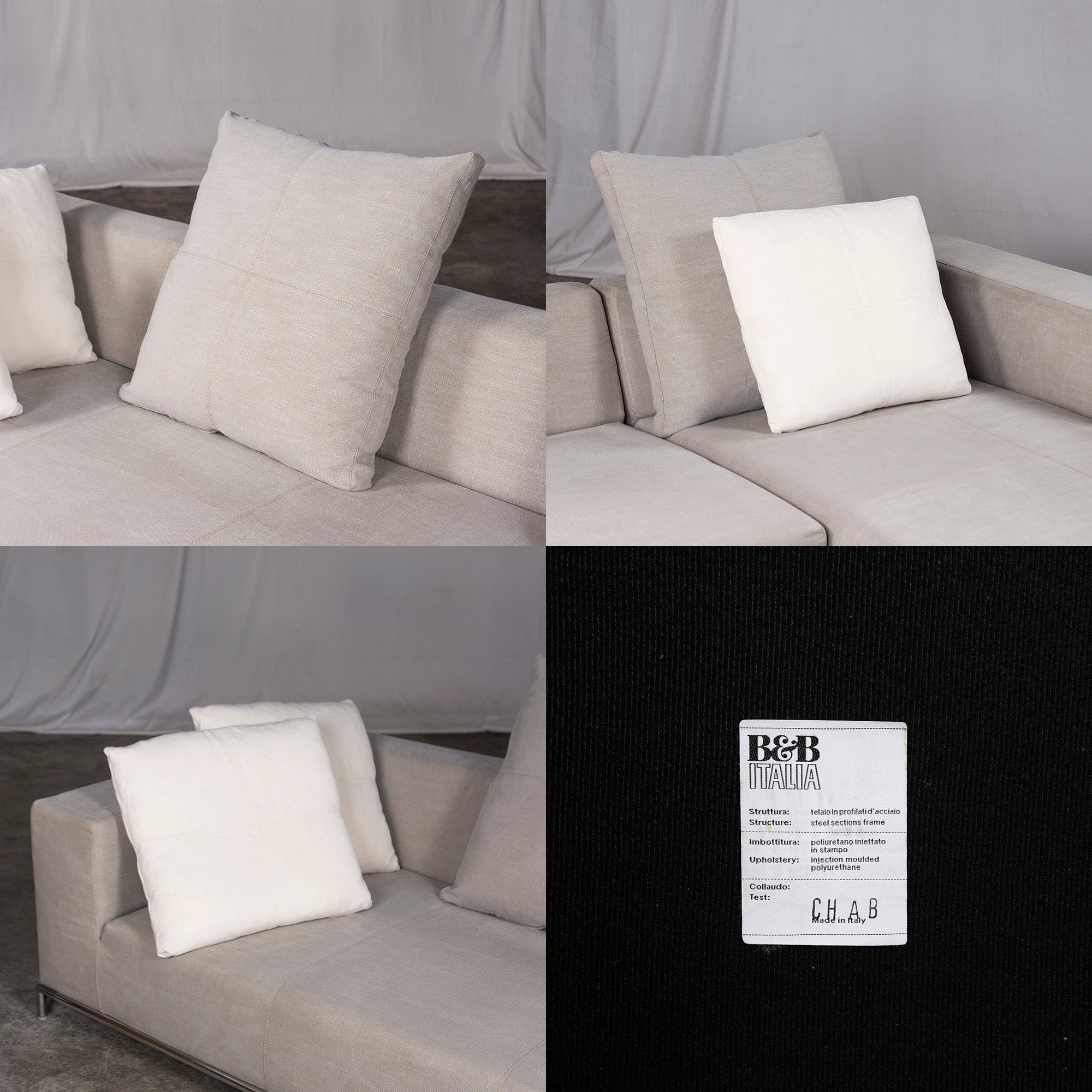 B&B ITALIA Sofa GEORGE Couch Sofa B&B L-Shaped Sofa Made in Italy Modern Simple