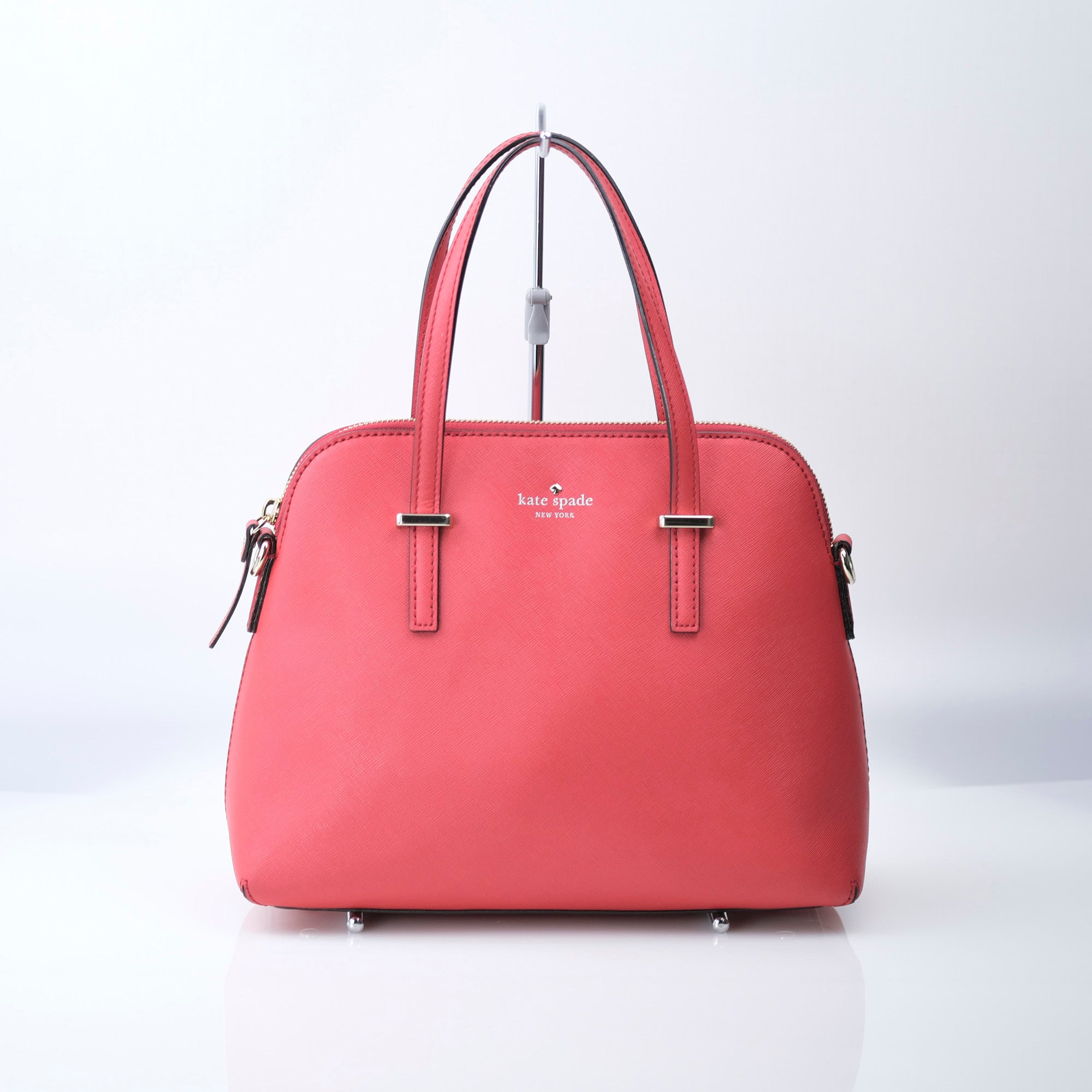 Kate Spade Cedar Street Bag 2WAY Handbag Embossed Leather Red Like New