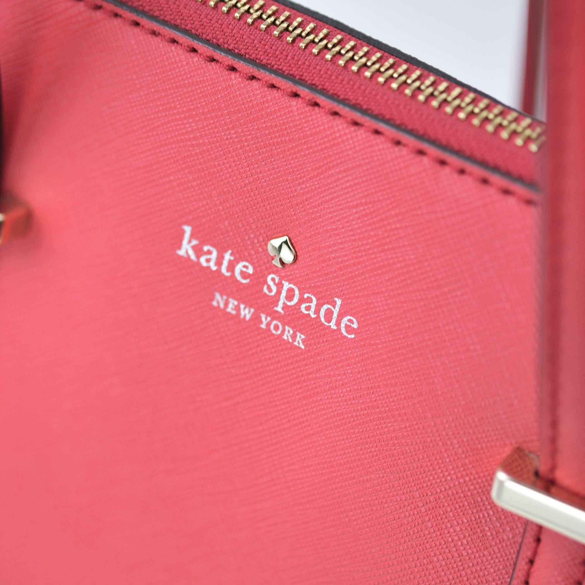 Kate Spade Cedar Street Bag 2WAY Handbag Embossed Leather Red Like New