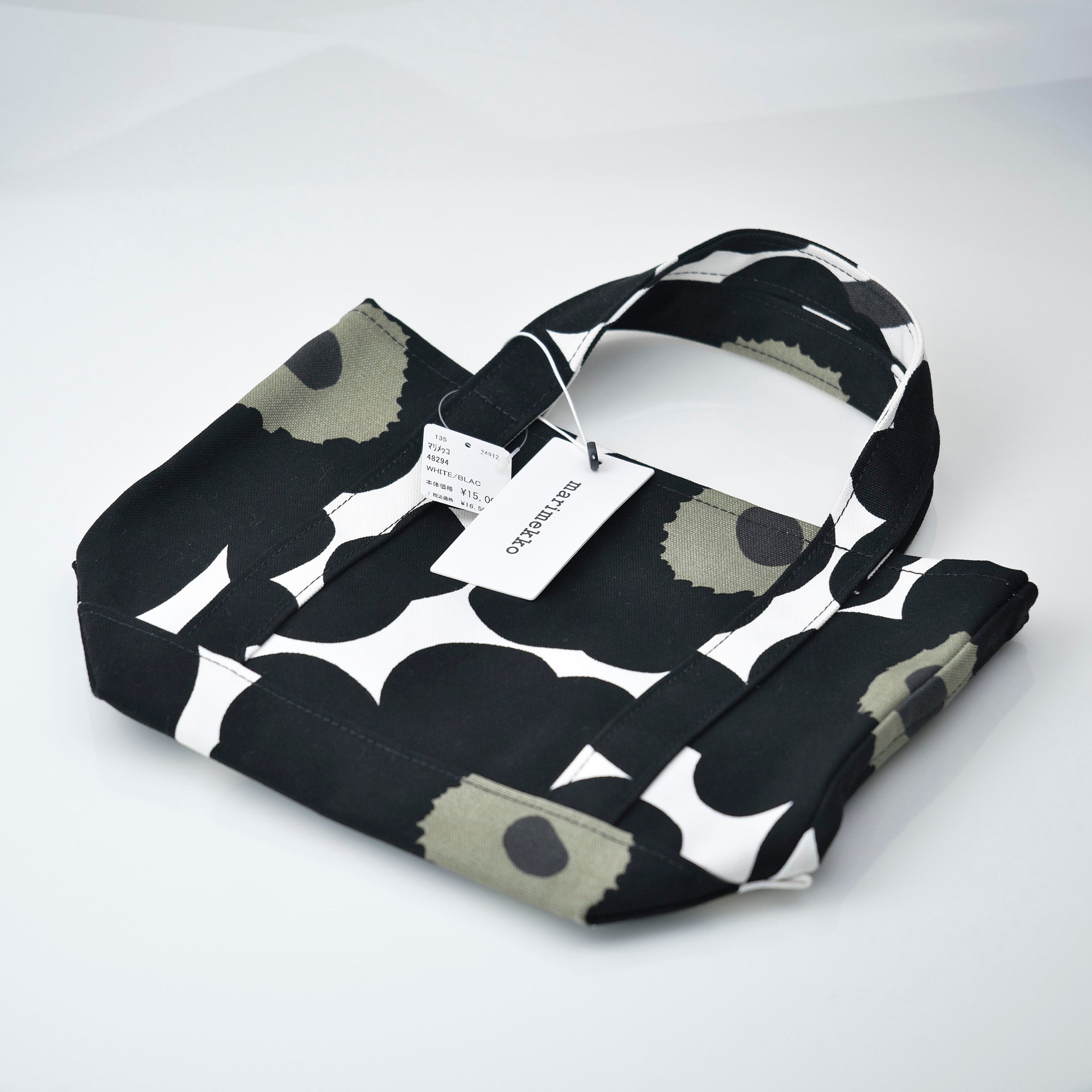 Marimekko Seidi Pieni Unikko Tote Bag Black Good Condition