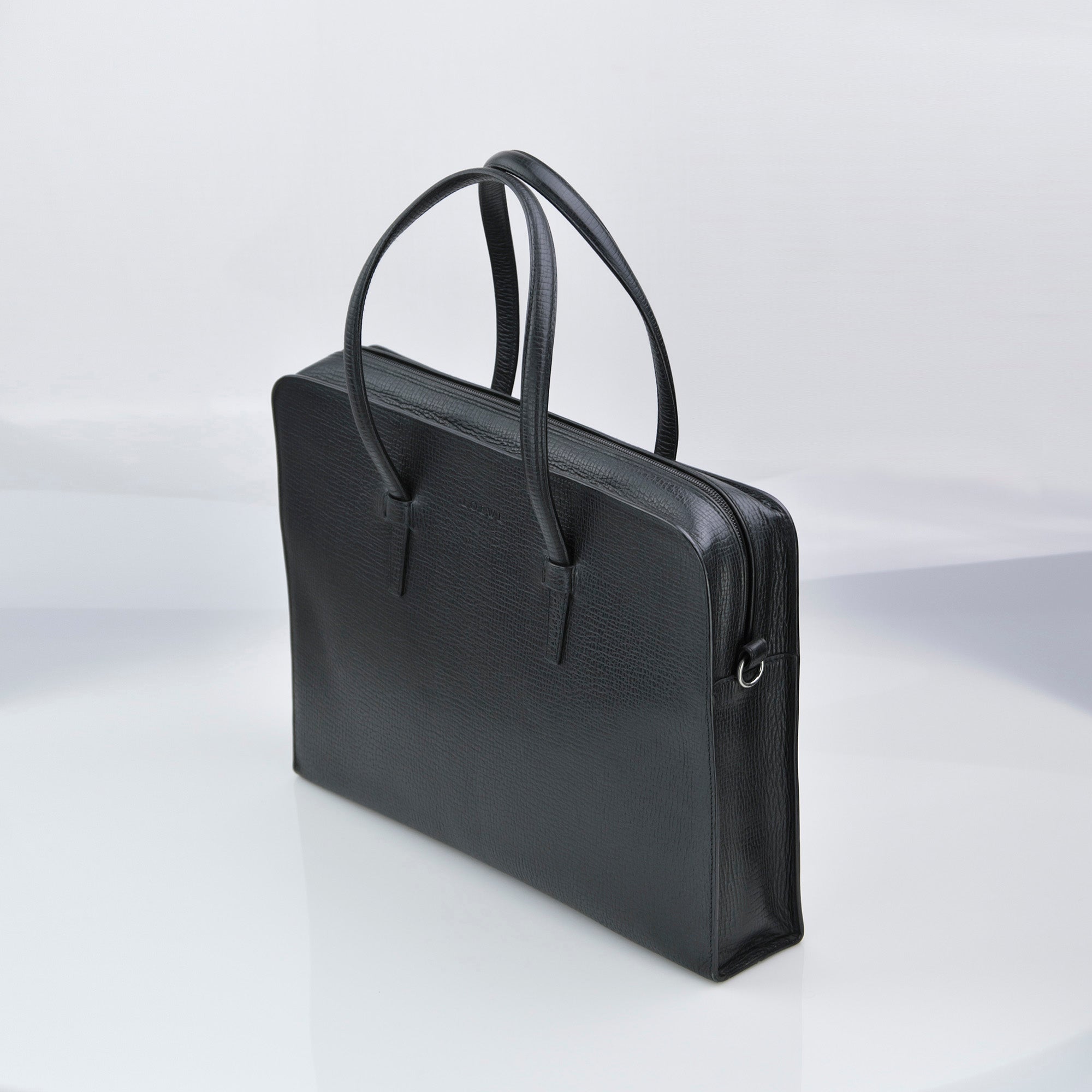 ロエベ LOEWE ビジネスバッグ 2WAY ストラップ付 レザー ブラック ヴィンテージ 美品