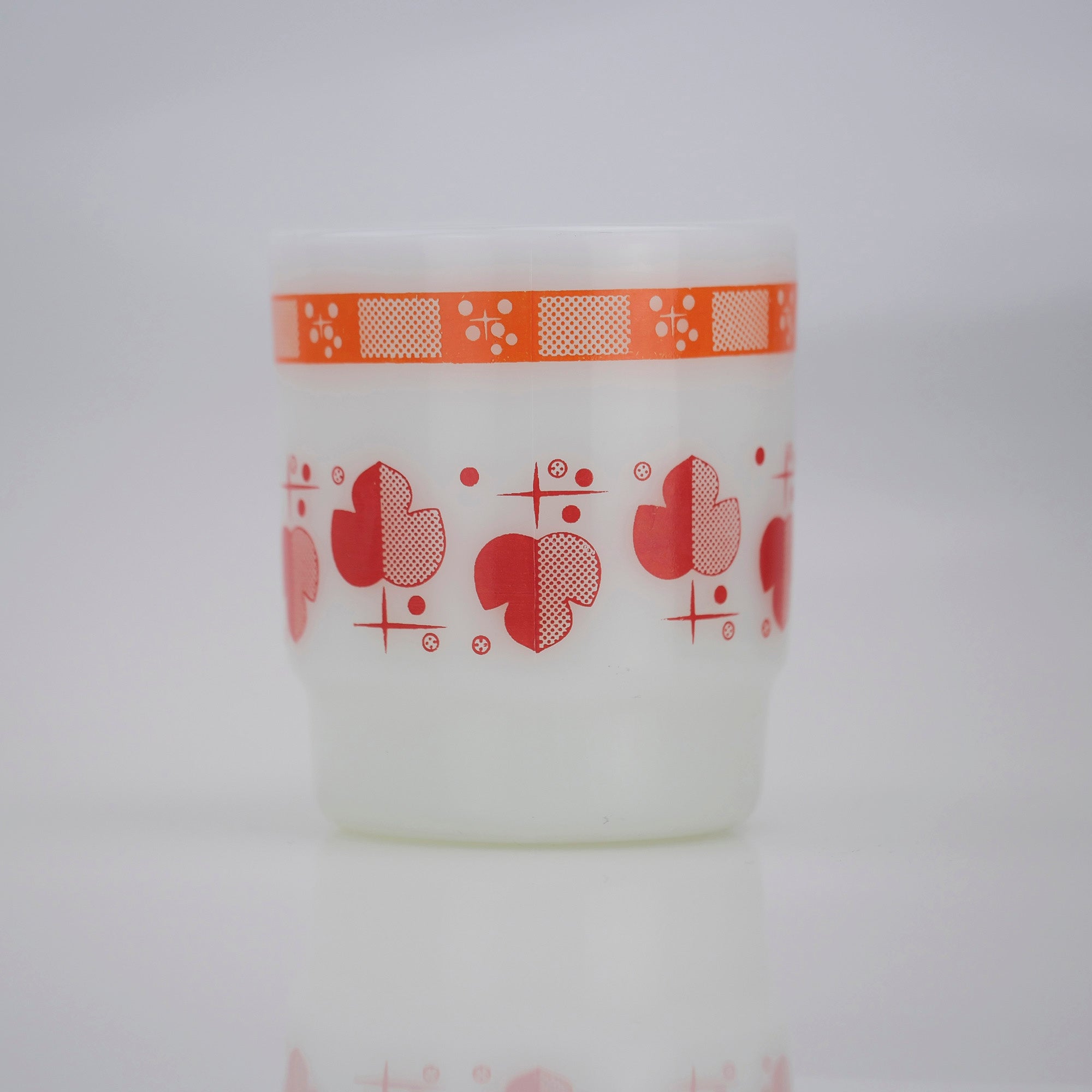 Fire-King Shamrock Mug Orange/Red