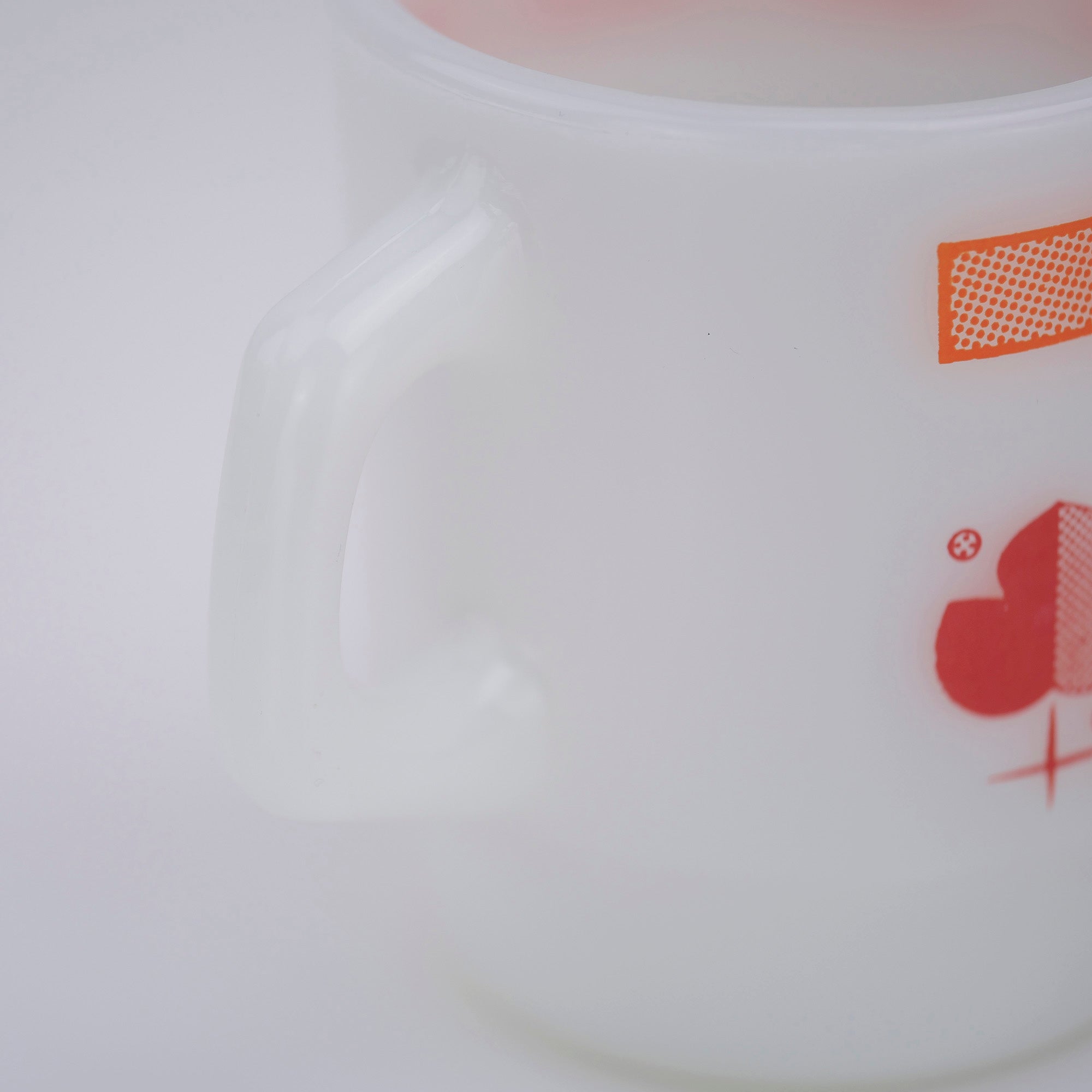Fire-King Shamrock Mug Orange/Red