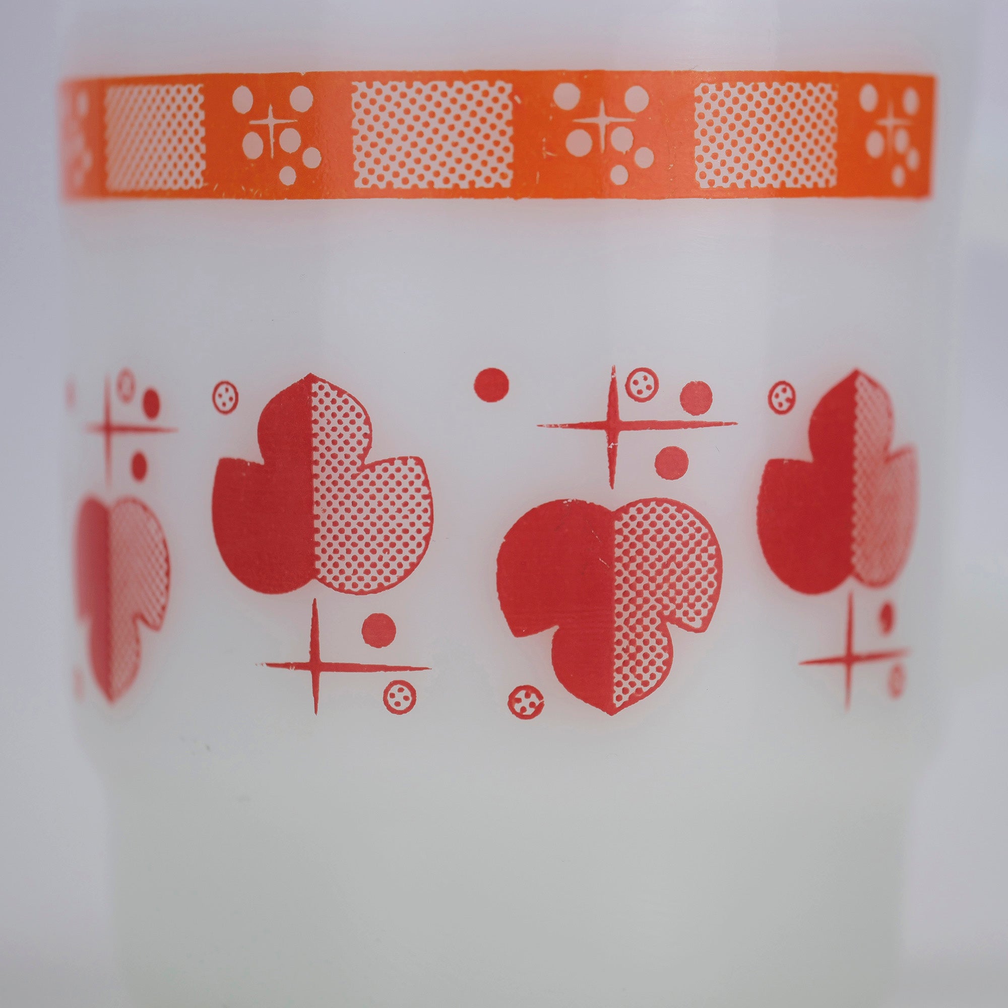 Fire-King Shamrock Mug Orange/Red