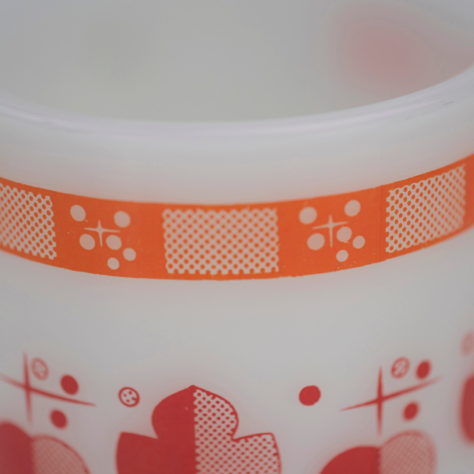Fire-King Shamrock Mug Orange/Red