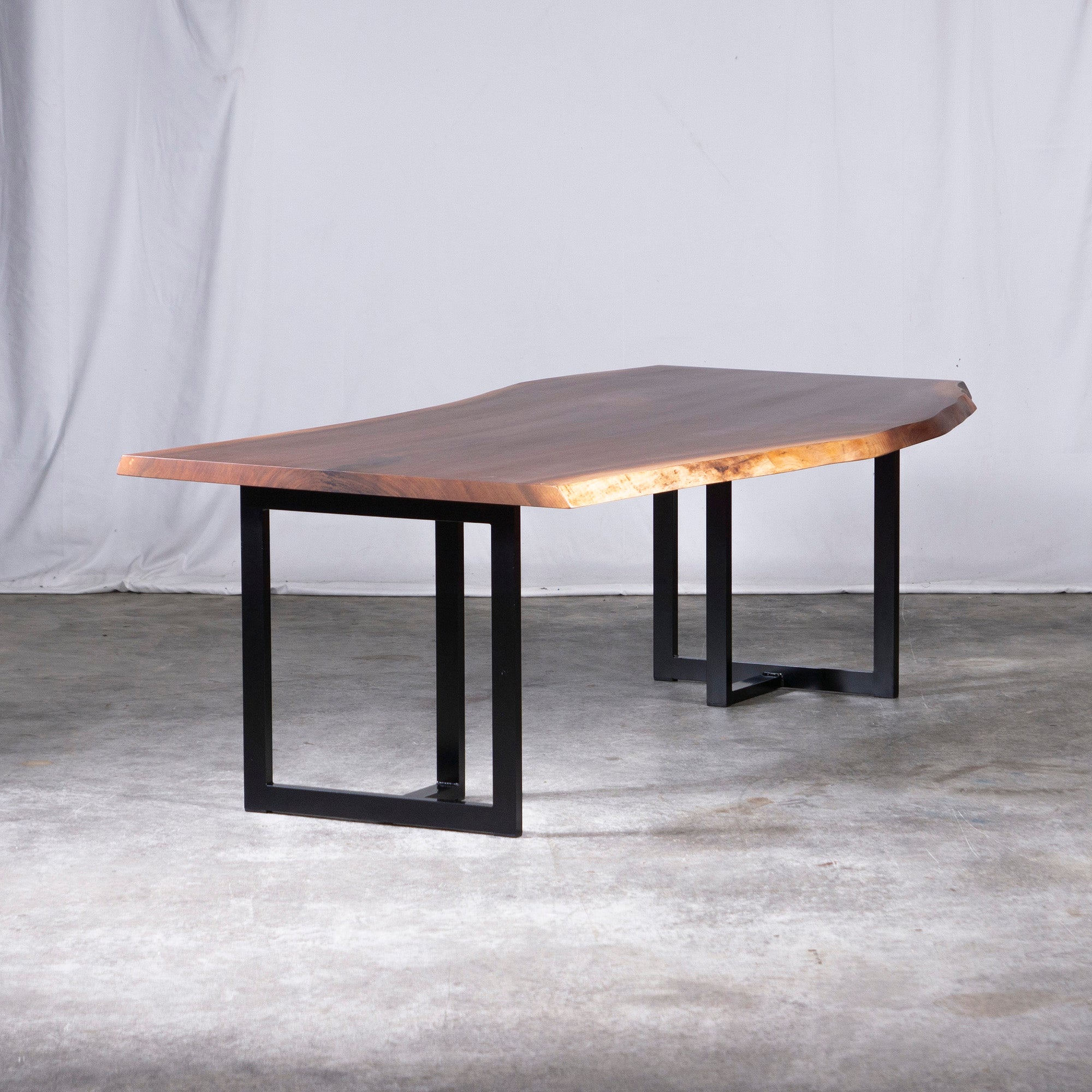 Atelier MOKUBA Dining Table ATELIER MOKUBA Black Walnut Solid Board w210 Steel Rec Modern Refinished