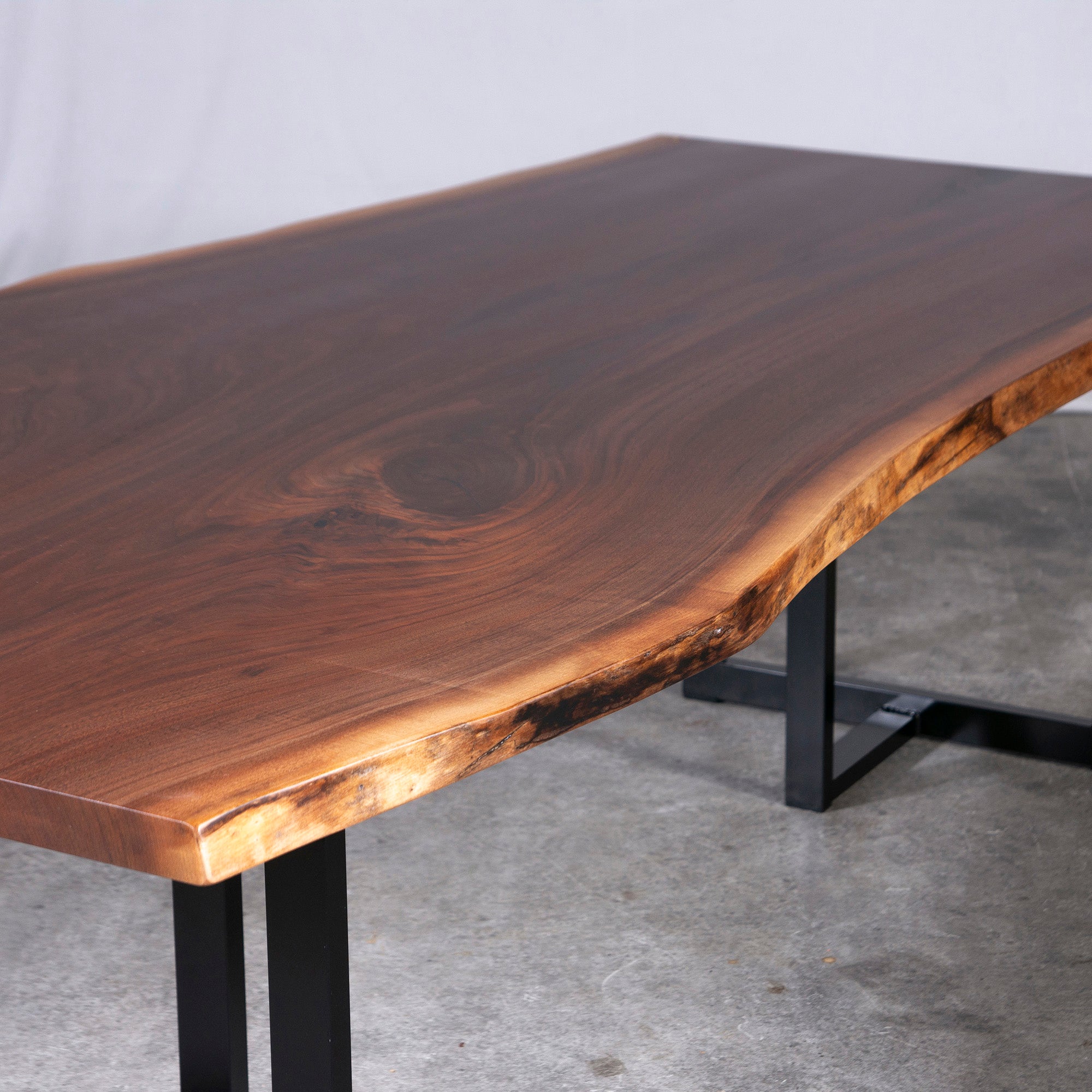 Atelier MOKUBA Dining Table ATELIER MOKUBA Black Walnut Solid Board w210 Steel Rec Modern Refinished