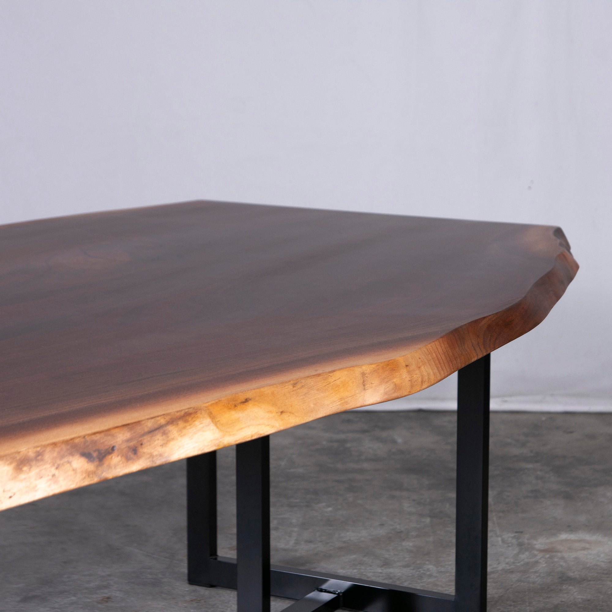 Atelier MOKUBA Dining Table ATELIER MOKUBA Black Walnut Solid Board w210 Steel Rec Modern Refinished