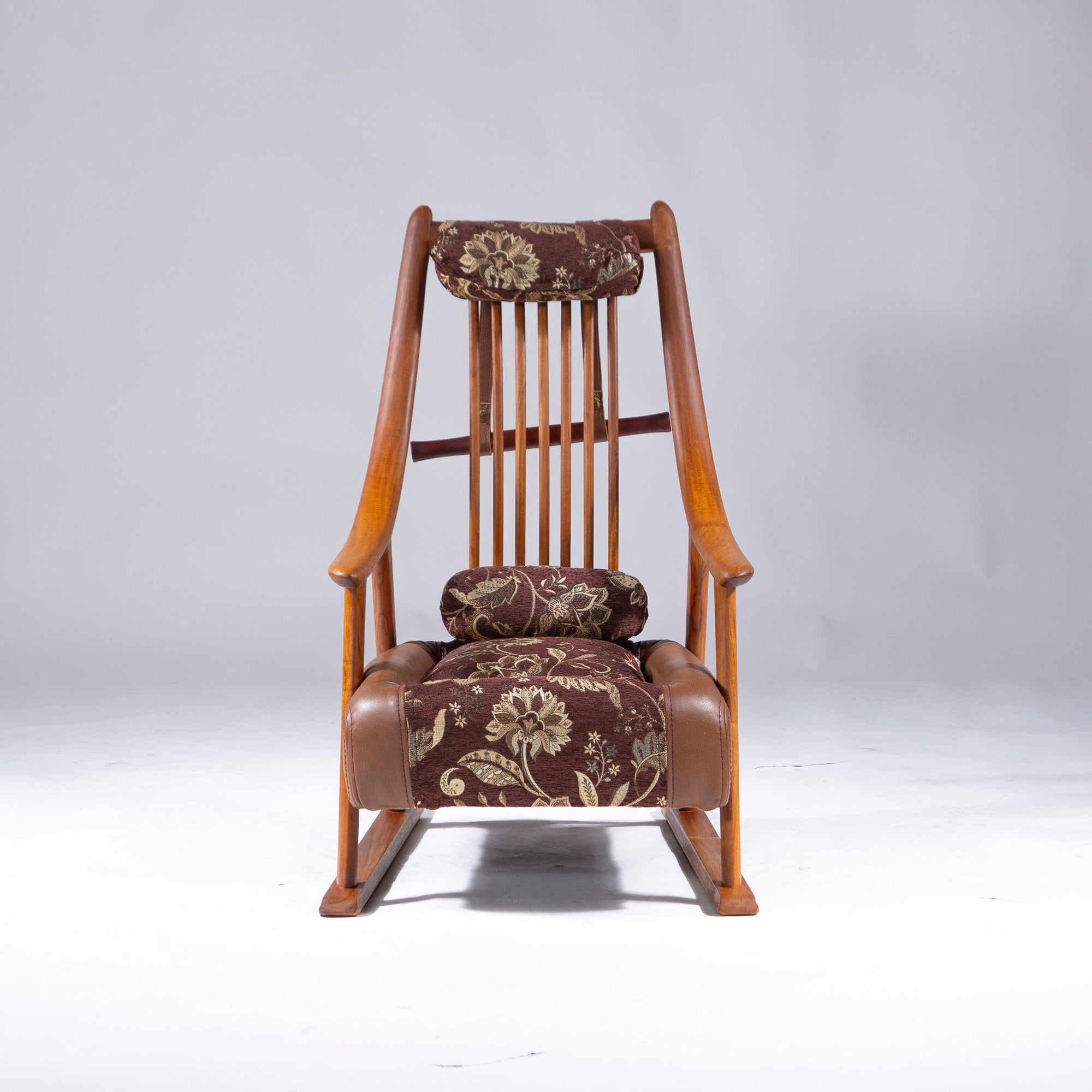 BC Kobo Lounge Chair, Craft Chair, Solid Teak, Genuine Leather, Fabric, Cushion Included, Personal Chair, Armchair, Japanese Modern