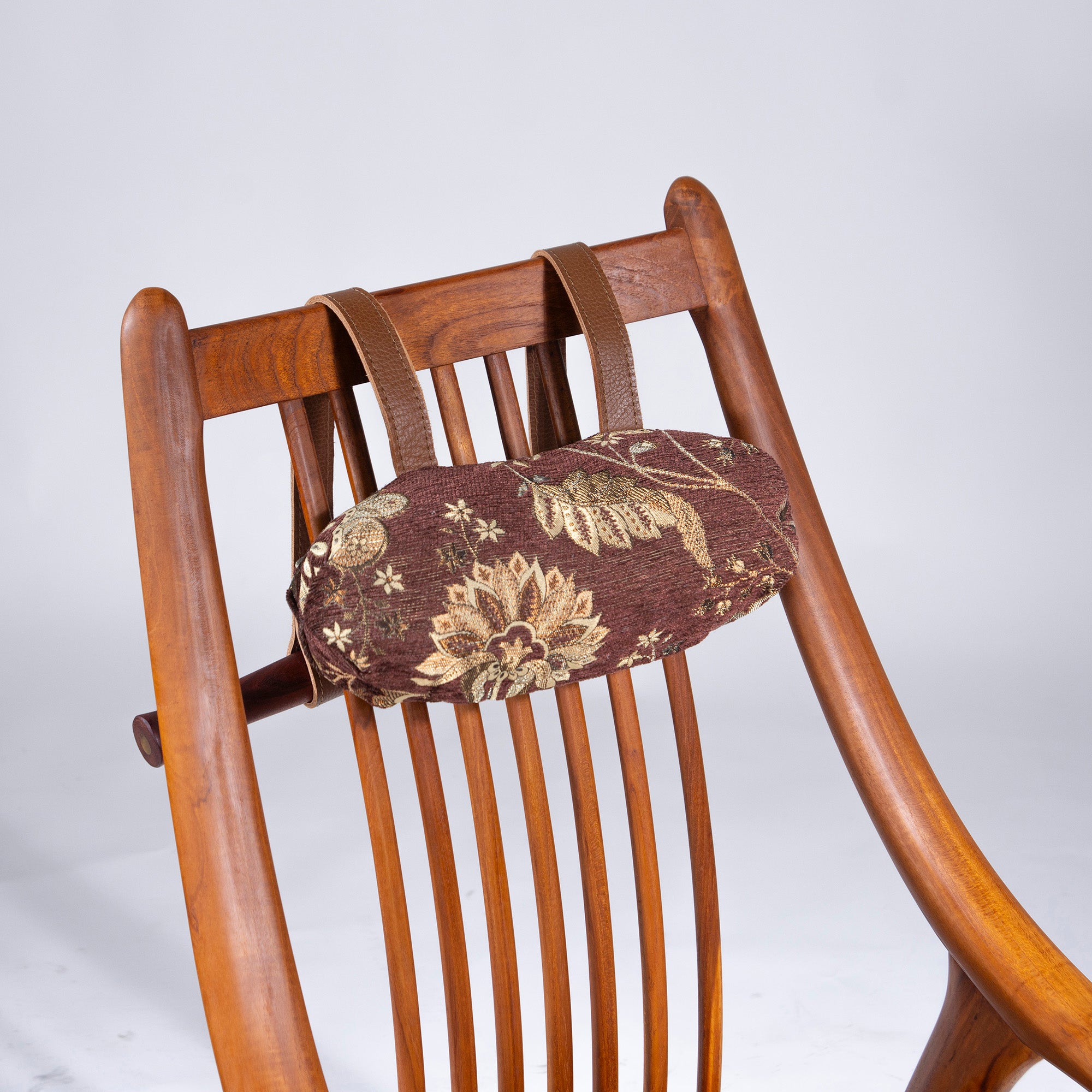 BC Kobo Lounge Chair, Craft Chair, Solid Teak, Genuine Leather, Fabric, Cushion Included, Personal Chair, Armchair, Japanese Modern