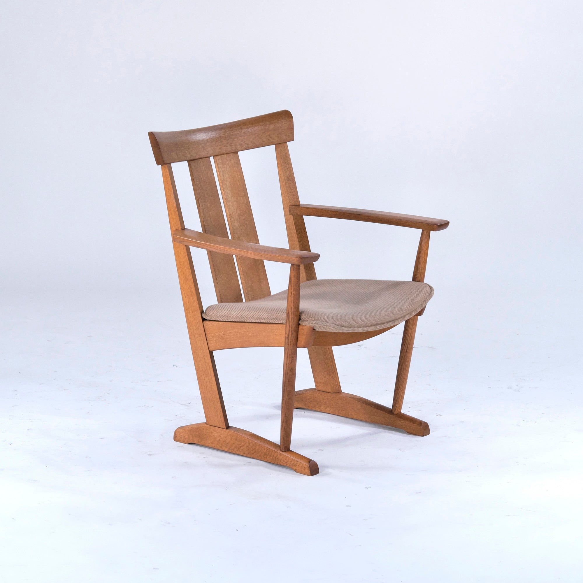 Kashiwa Mokko Lounge Chair, Solid Oak, Armchair, Oak, Armchair, Easy Chair, Japanese Modern, Natural, Oak, Hida