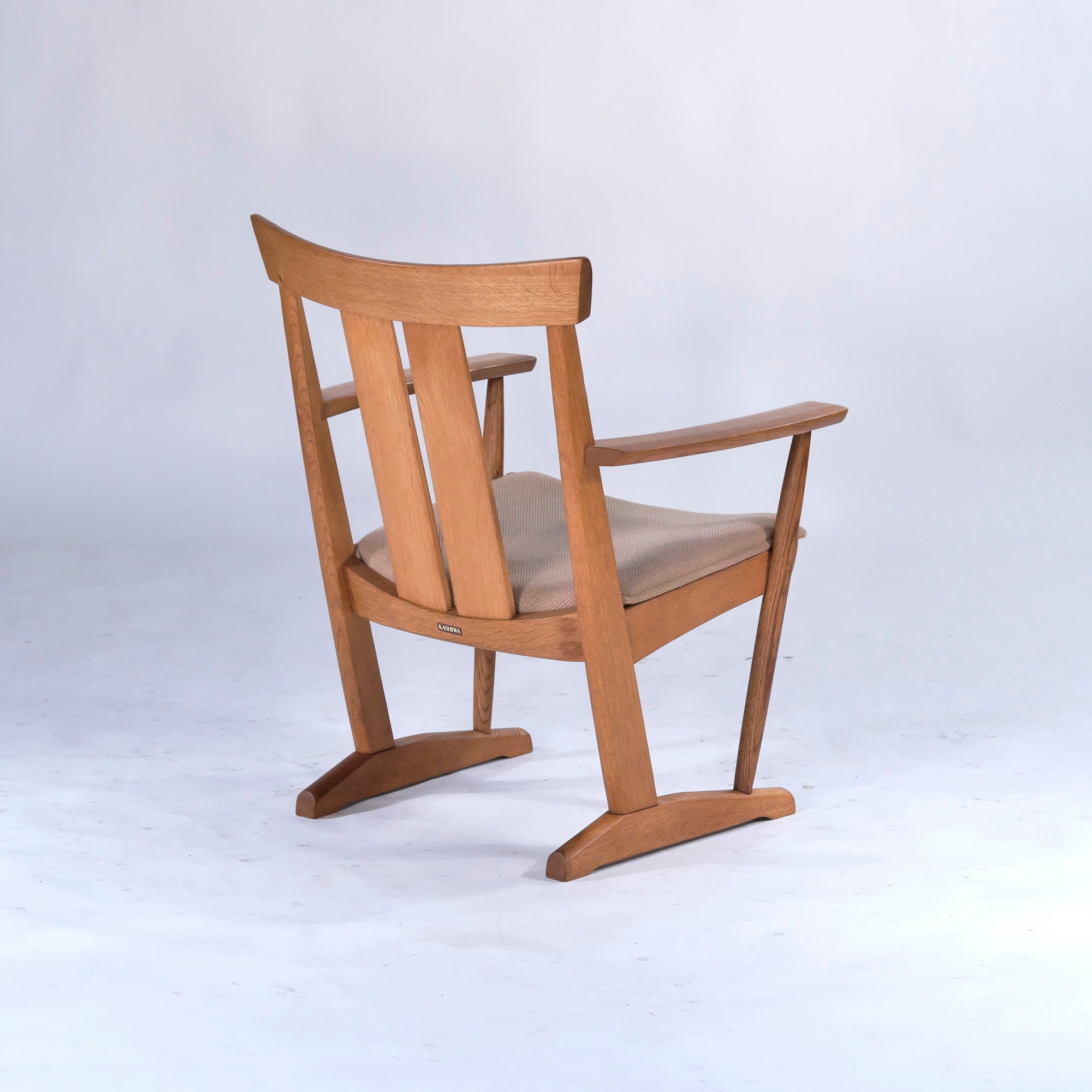 Kashiwa Mokko Lounge Chair, Solid Oak, Armchair, Oak, Armchair, Easy Chair, Japanese Modern, Natural, Oak, Hida