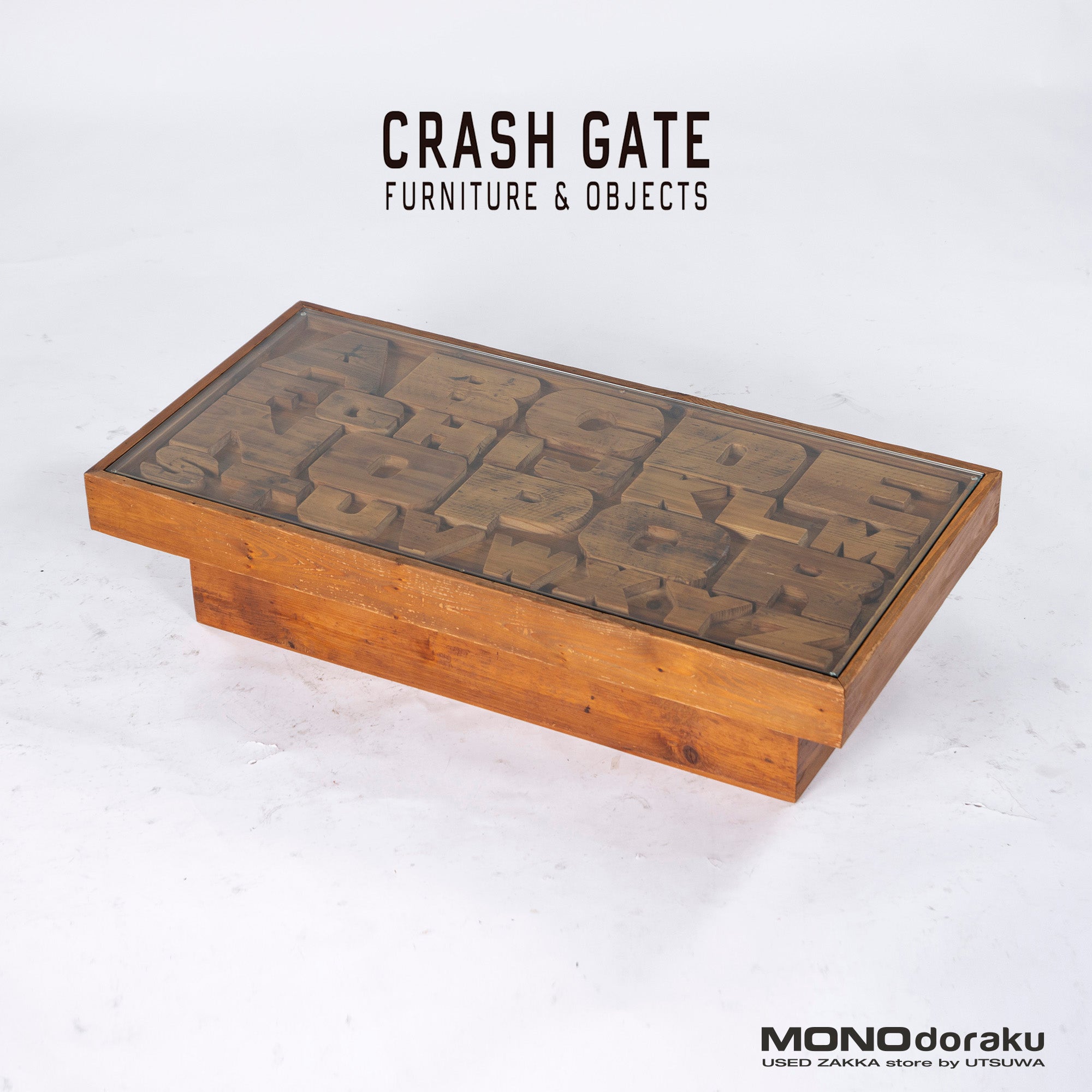 CRASH GATE Knot Antiques Center Table CRASH GATE Knot Antiques ABC Living Table Antique Wood Vintage