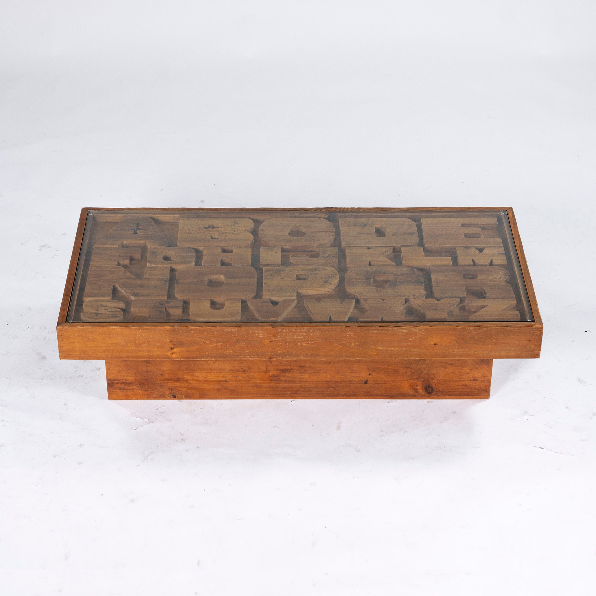 CRASH GATE Knot Antiques Center Table CRASH GATE Knot Antiques ABC Living Table Antique Wood Vintage